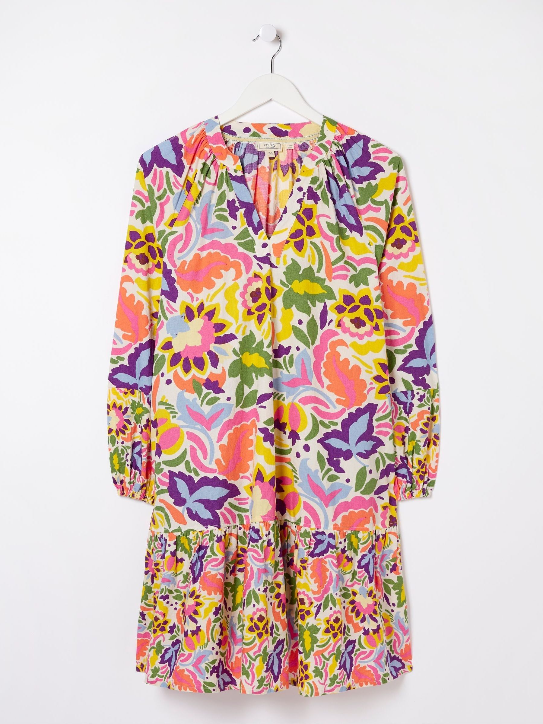 Yellow Art Floral Tunic?Dress | FatFace