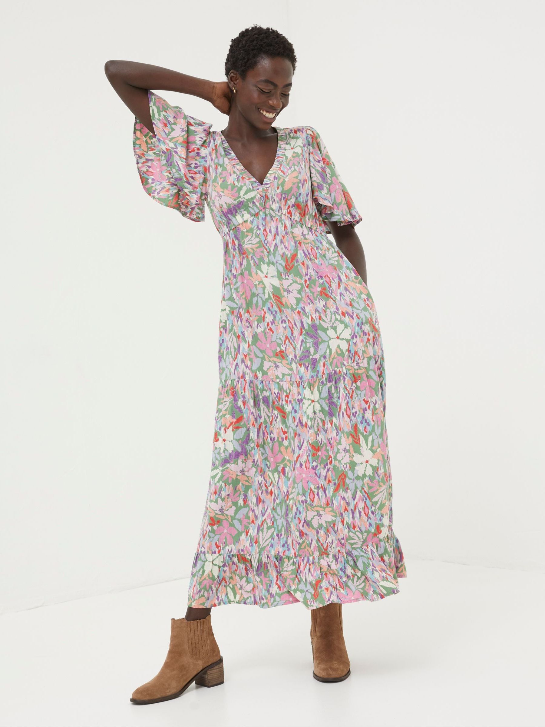 Expressive Floral Midi Dress