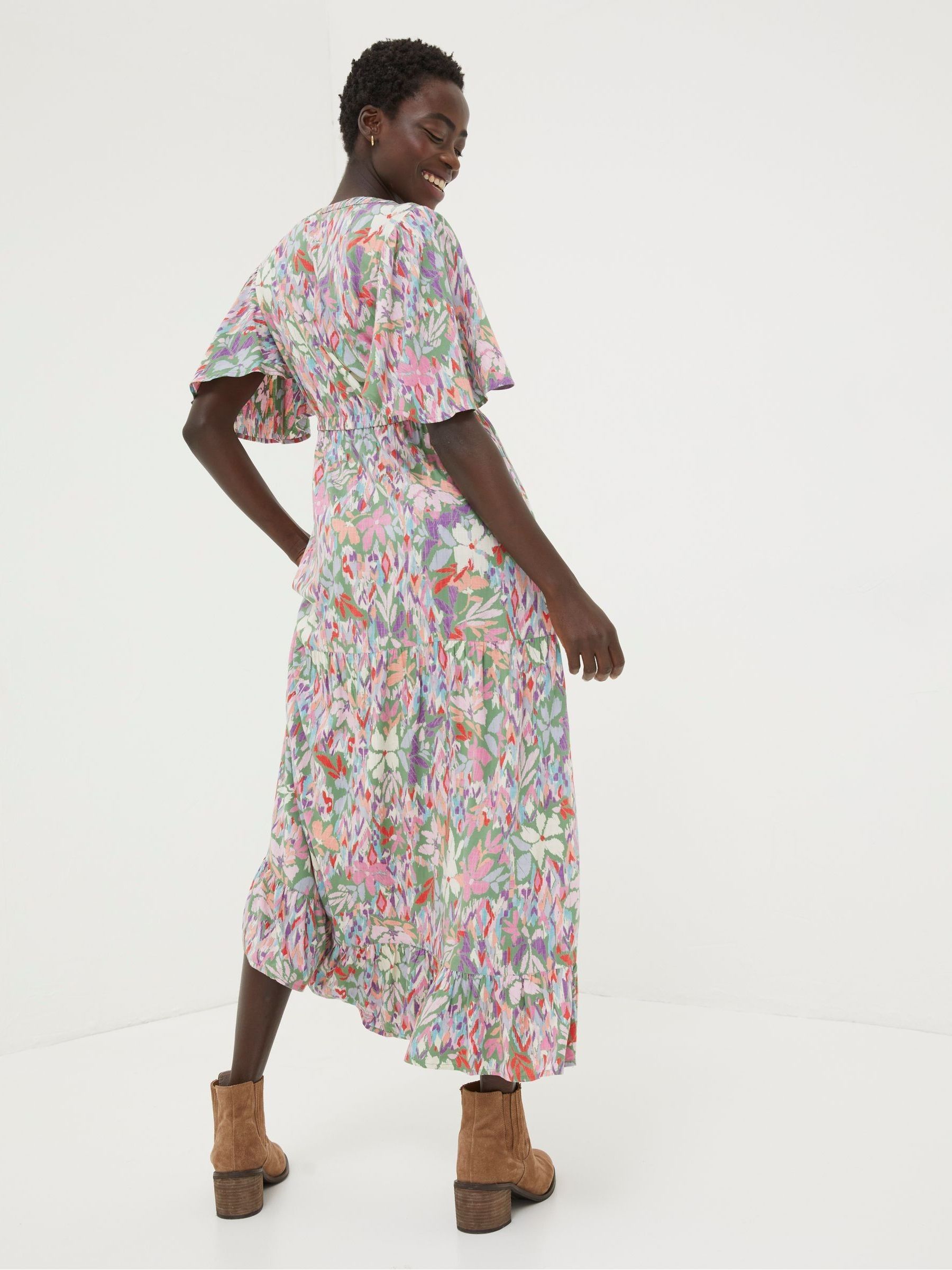 fat face green floral dress Grace Expressive Midi sleeve_Sleeveless