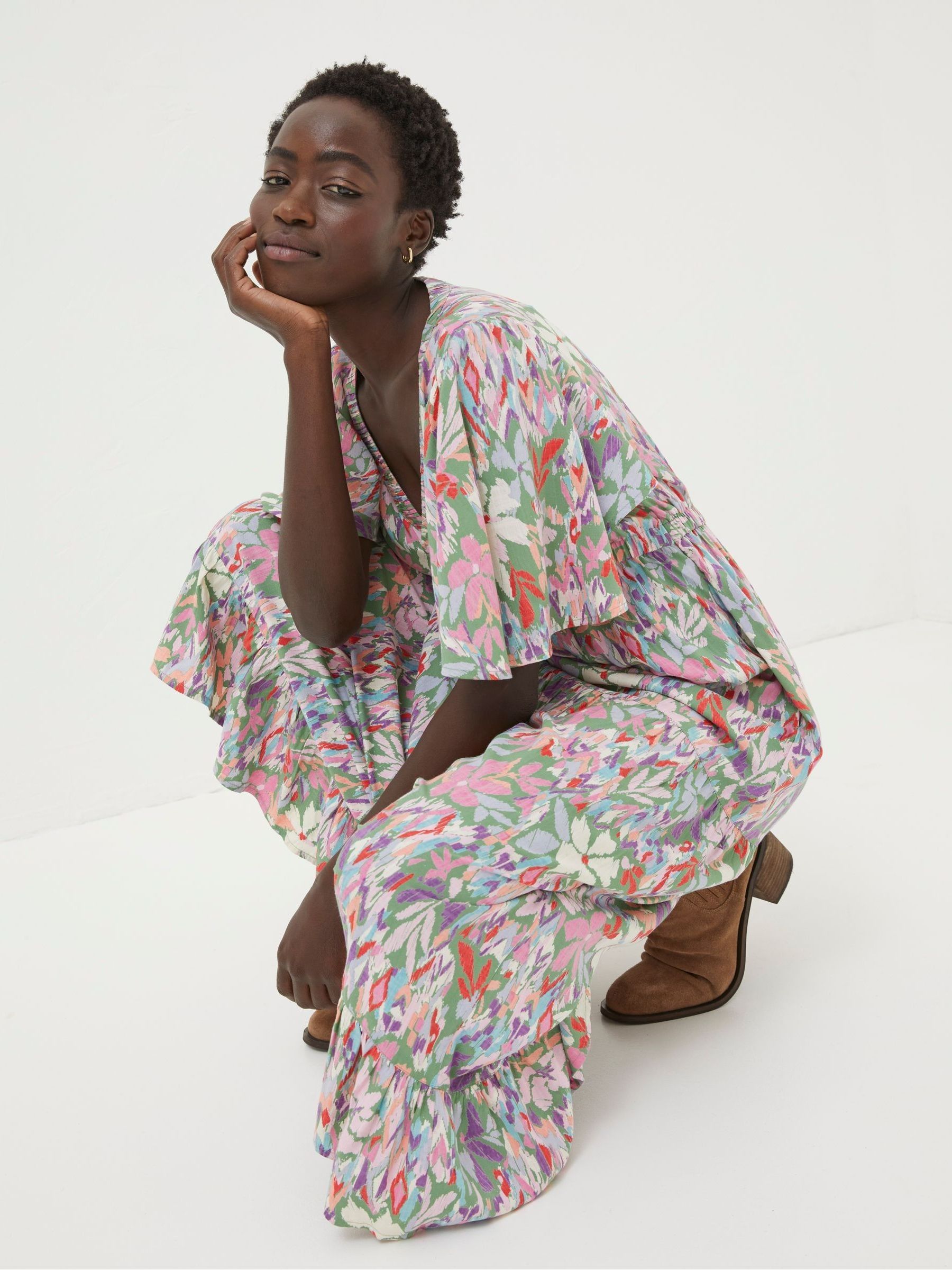 Grace Green Expressive Floral Midi Dress - Image 4 of 7