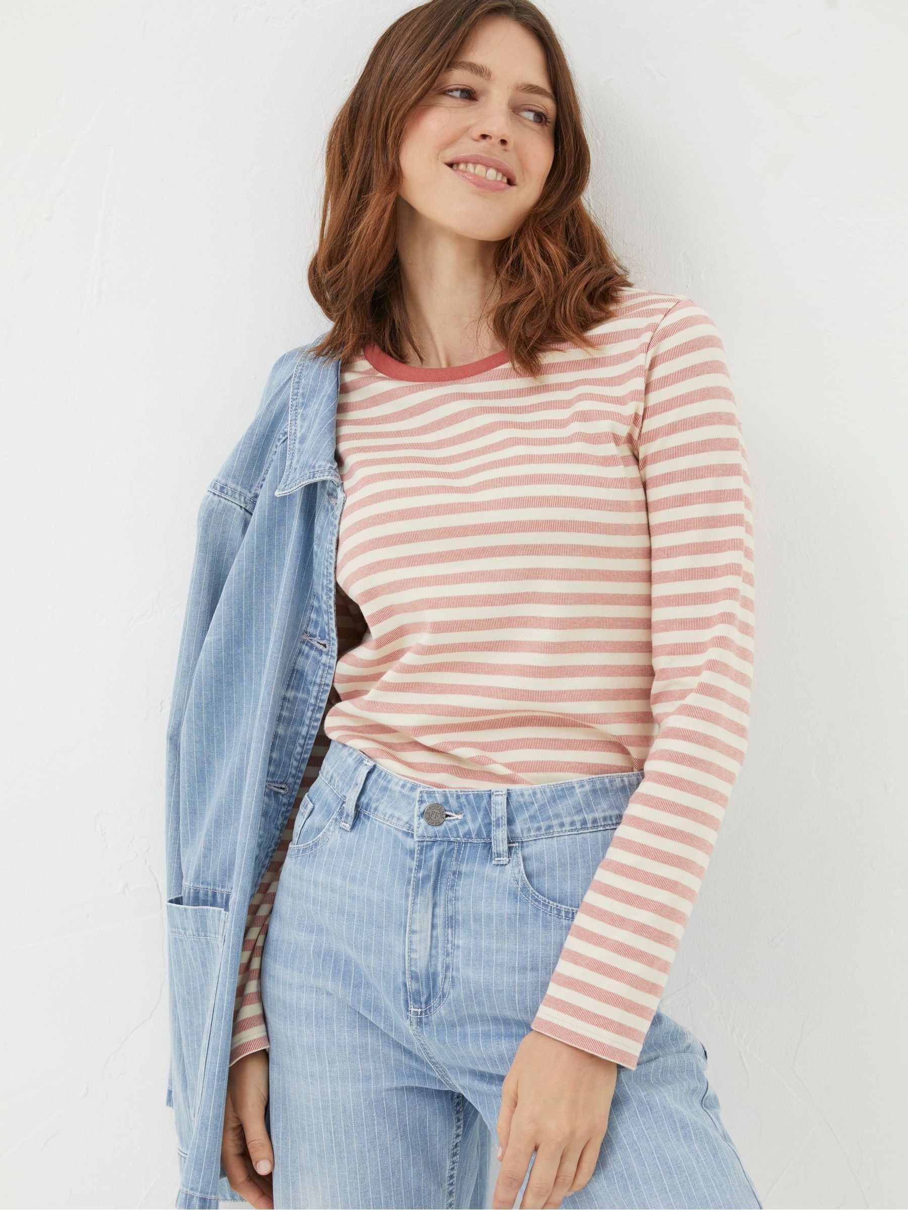 Pink Stripe Top - Image 1 of 5 Pink Stripe Top - Image 1 of 5