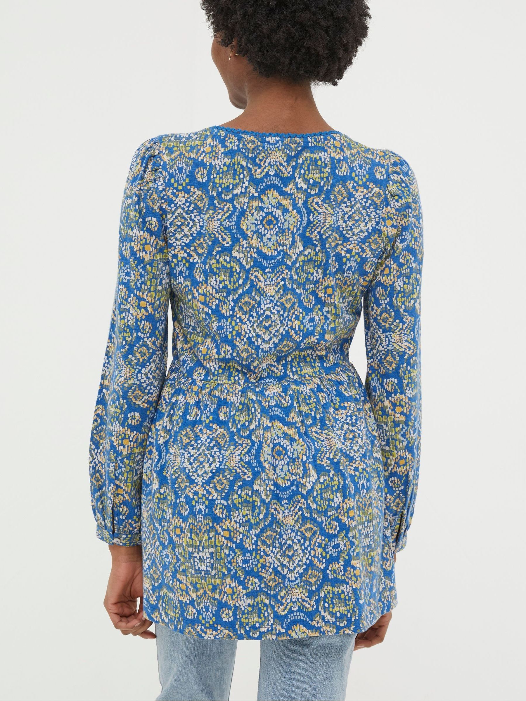 Blue Gina Aztec Texture Tunic - Image 2 of 4