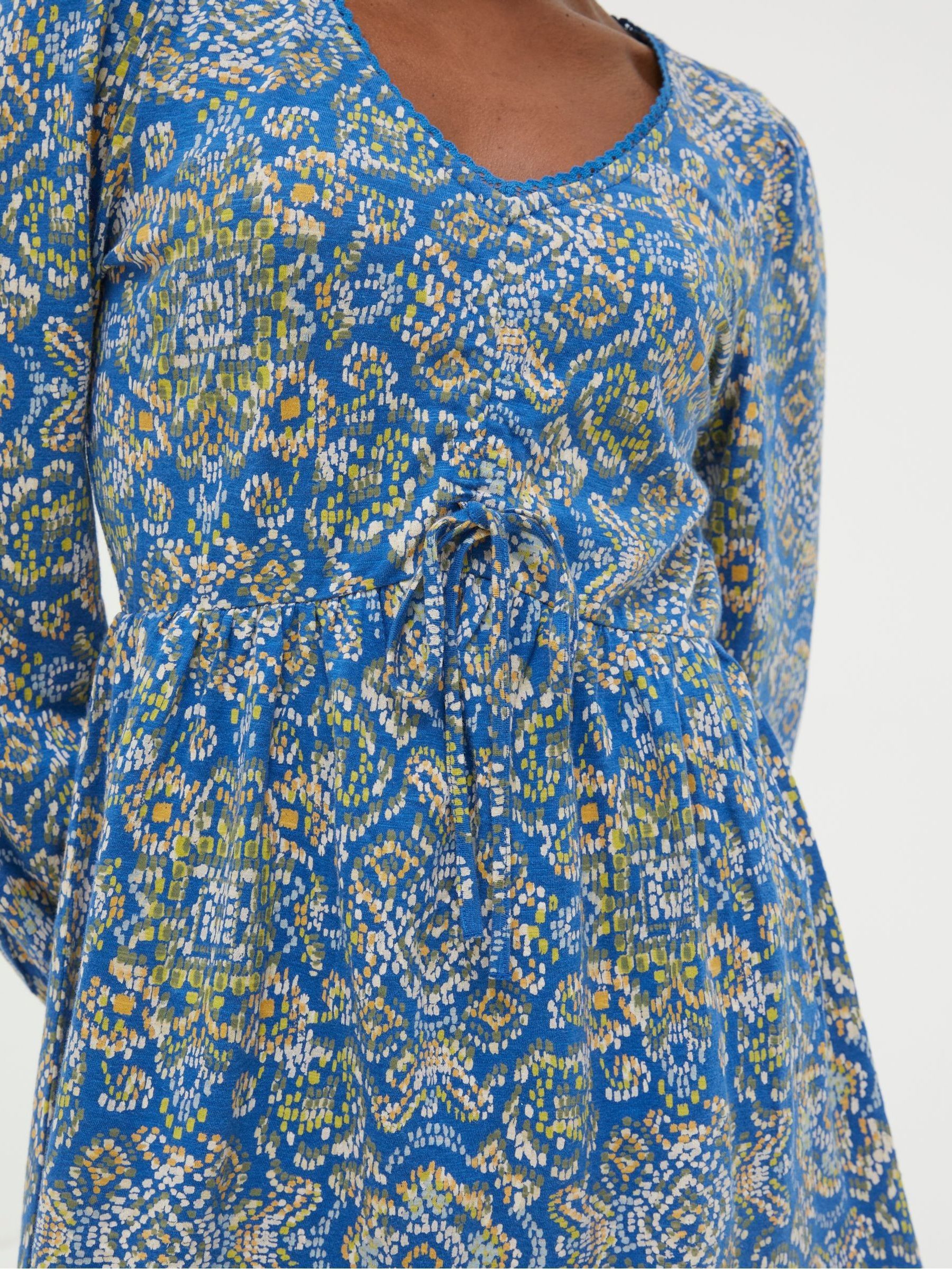 Blue Gina Aztec Texture Tunic - Image 3 of 4