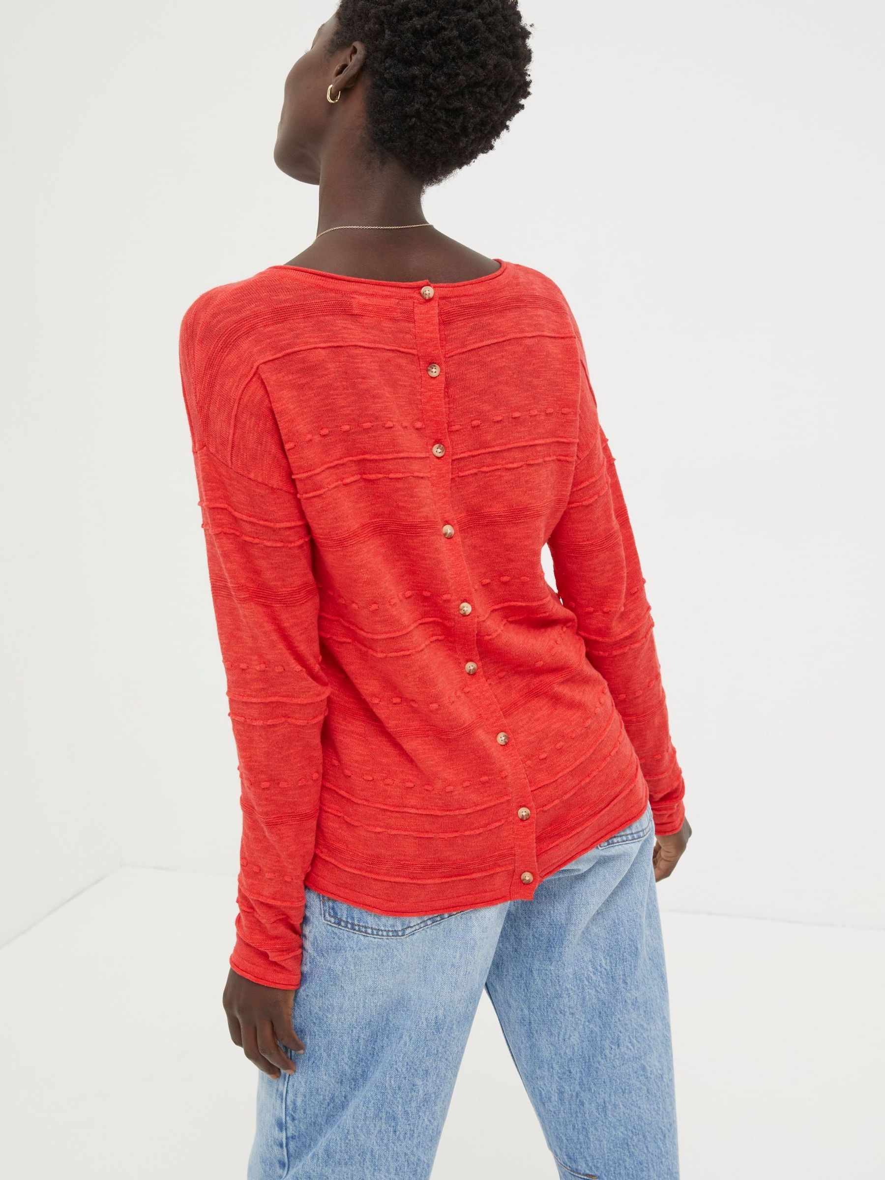 Isabelle Red Cotton Linen Jumper - Image 2 of 5