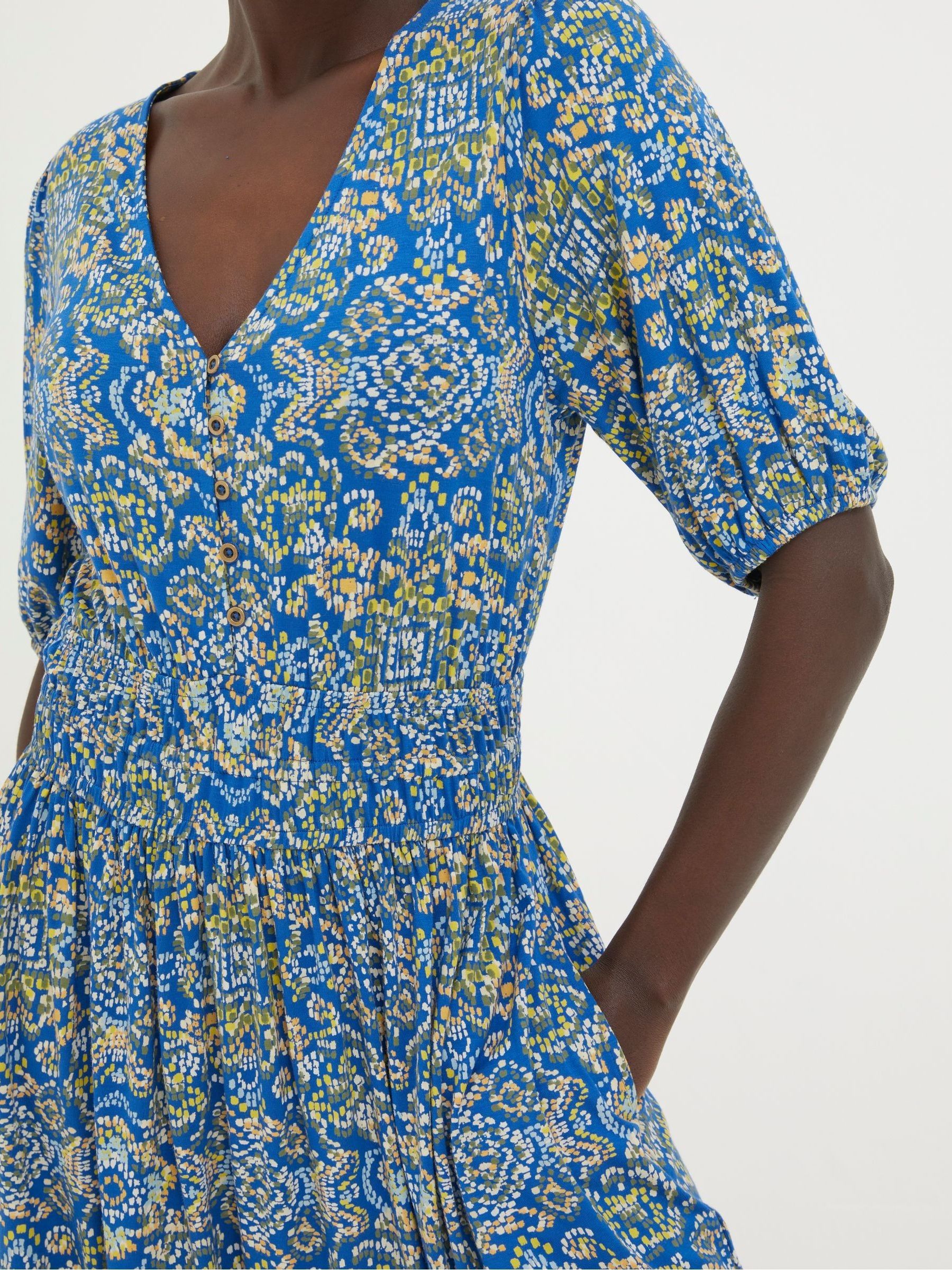 Blue Lottie Aztec Texture Jersey Dress - Image 3 of 6