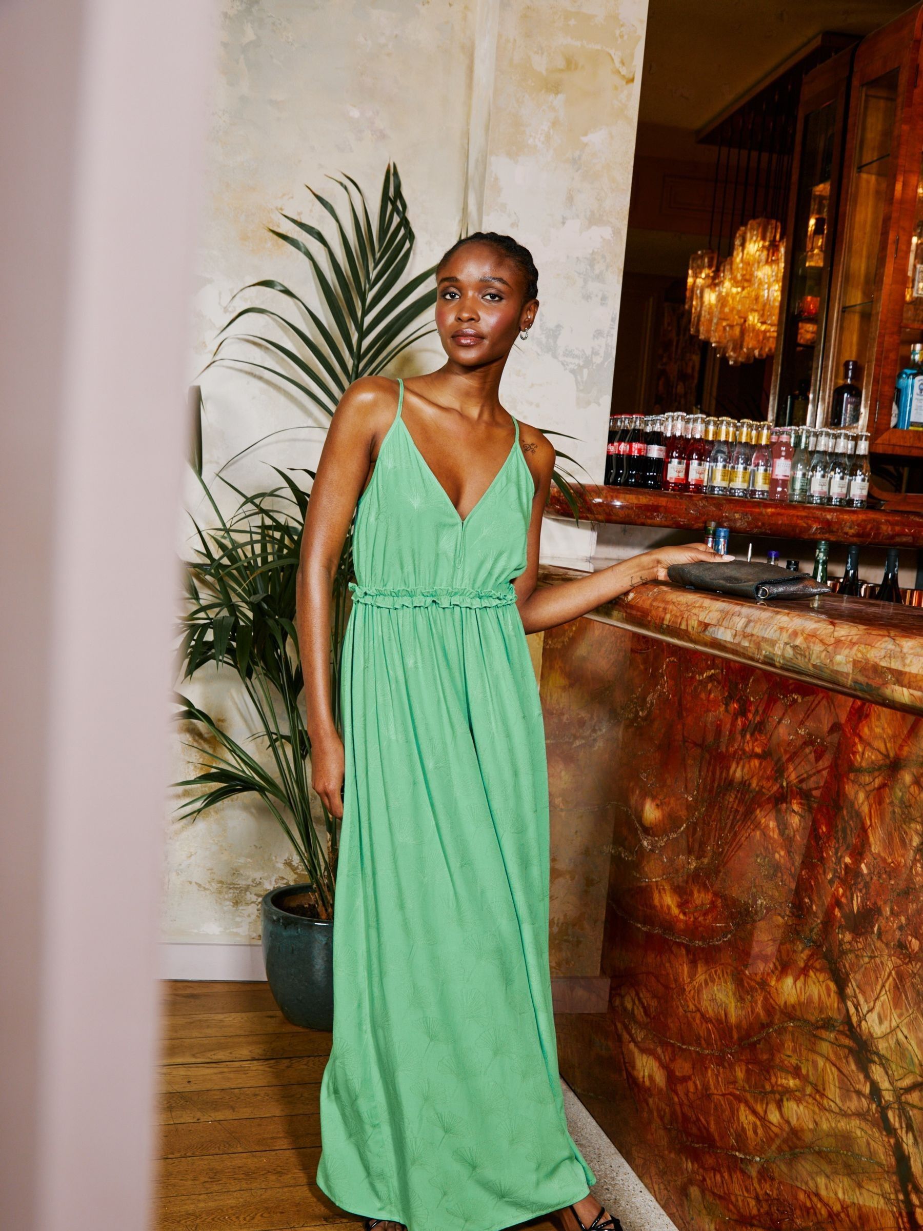 green maxi dress Malvern long sleeves Green Maxi Dress | FatFace