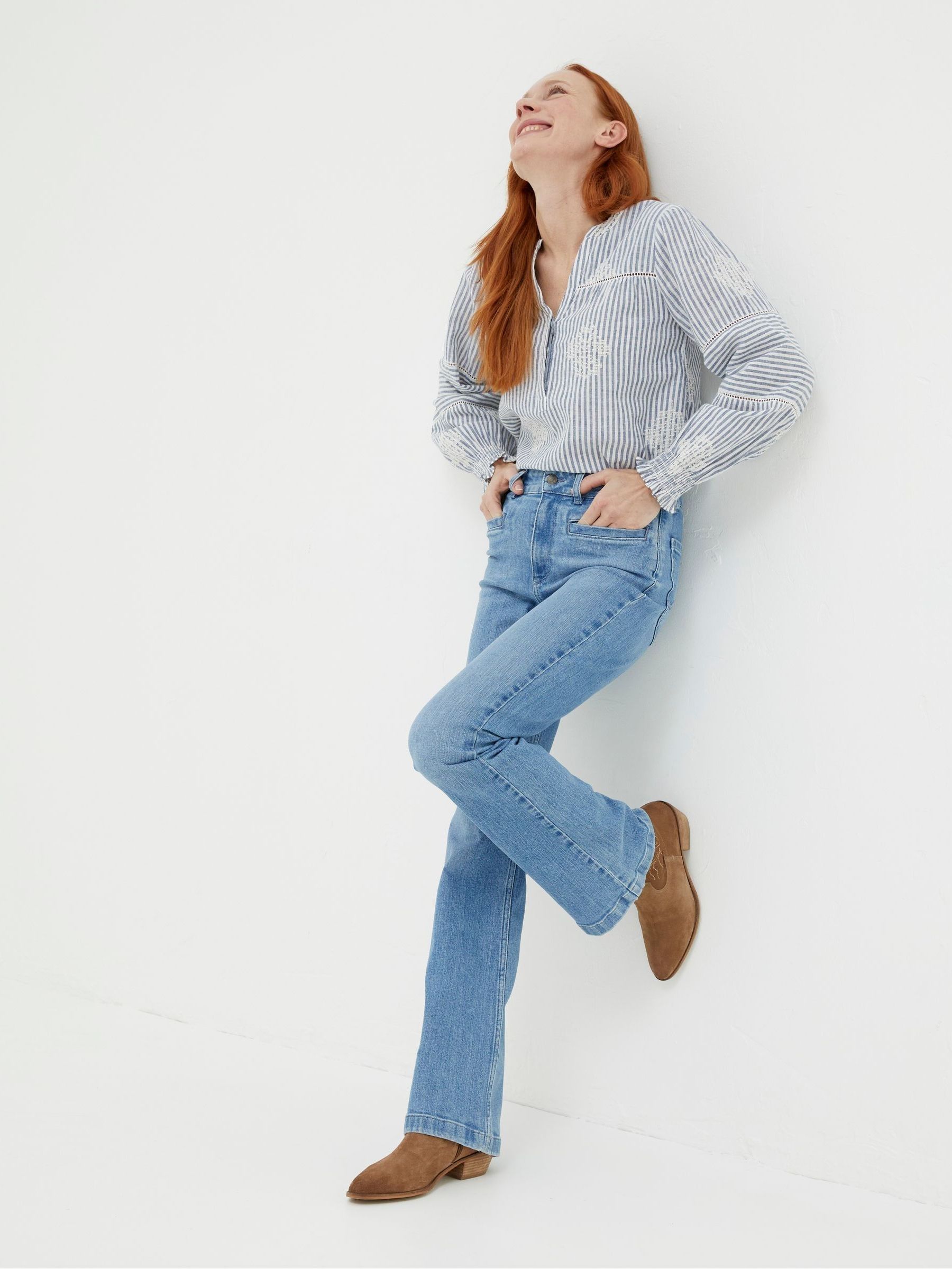 Blue Fly Flare Jeans - Image 3 of 6