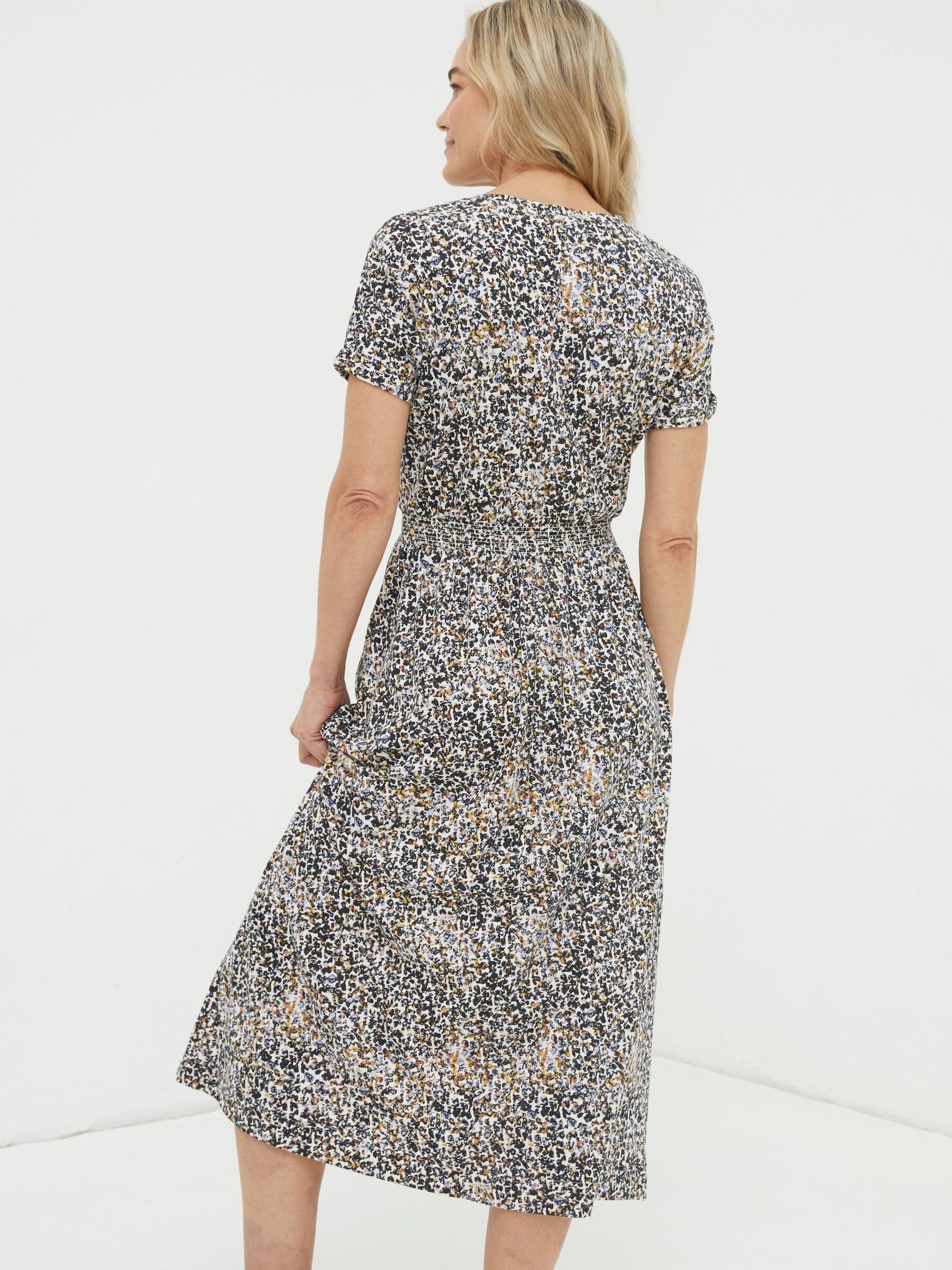 Natural Navi Dappled Spot Jersey Dress - Image 2 of 6