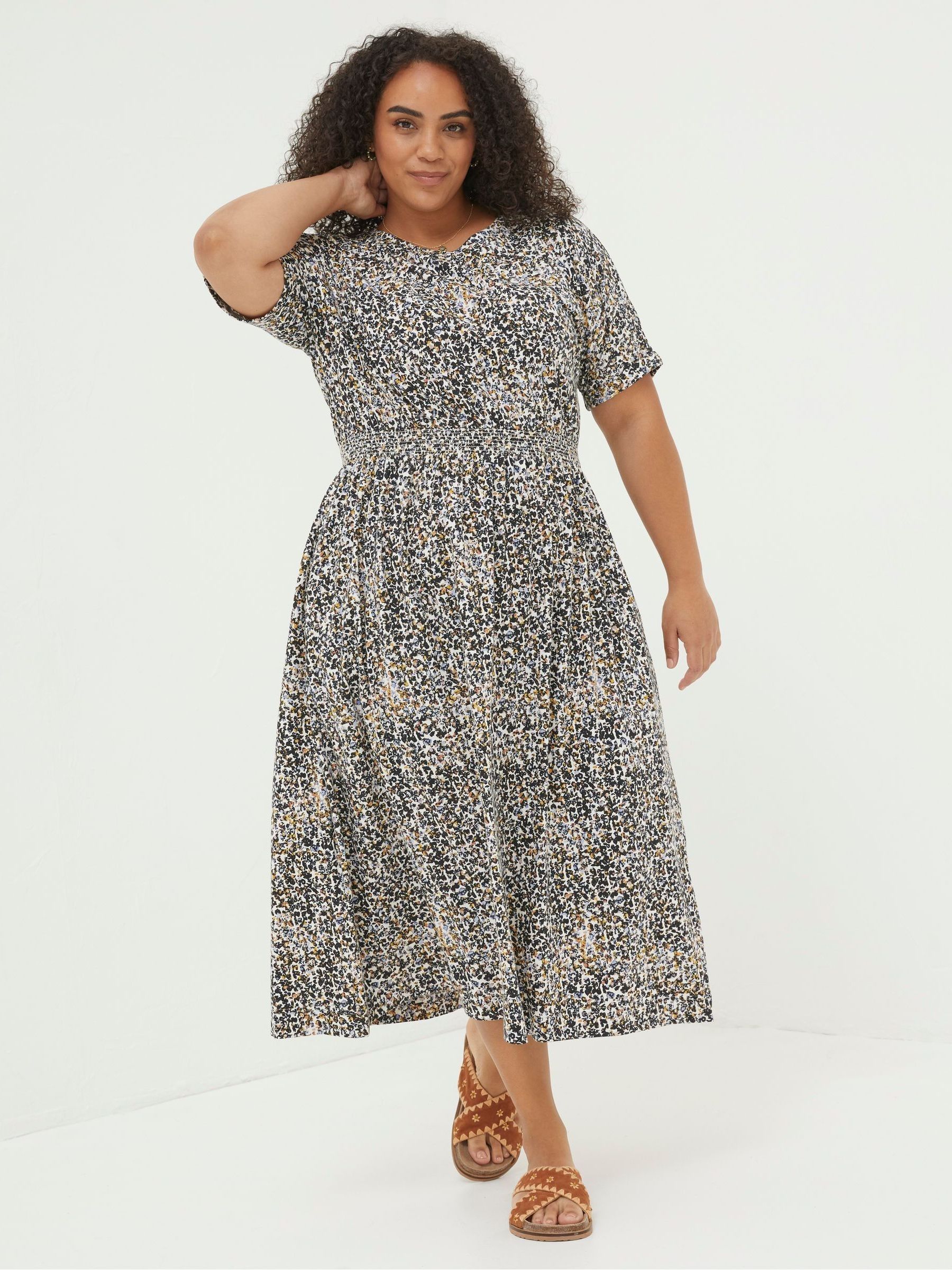 Natural Navi Dappled Spot Jersey Dress - Image 4 of 6