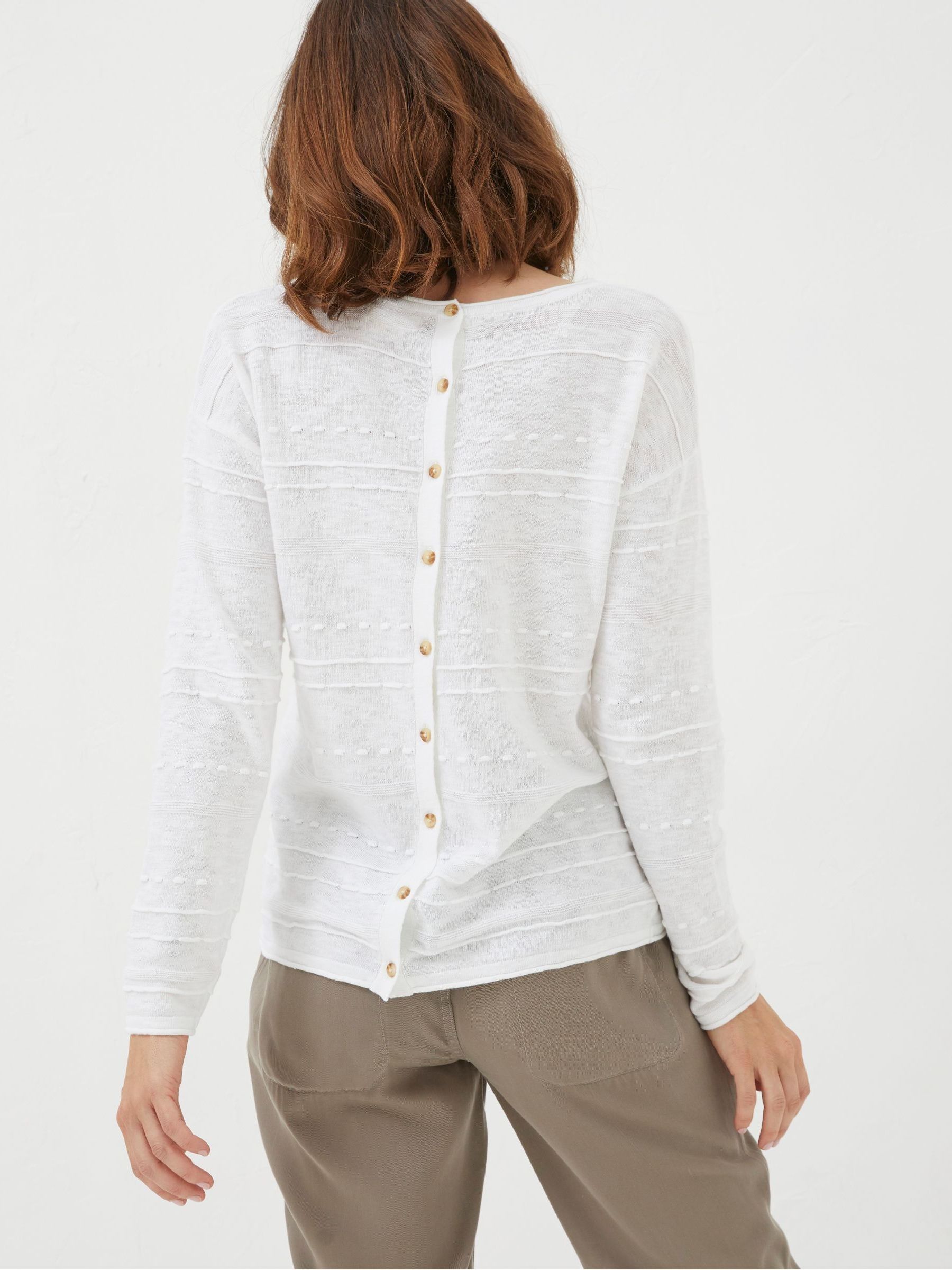 Isabelle White Cotton Linen Jumper - Image 2 of 5
