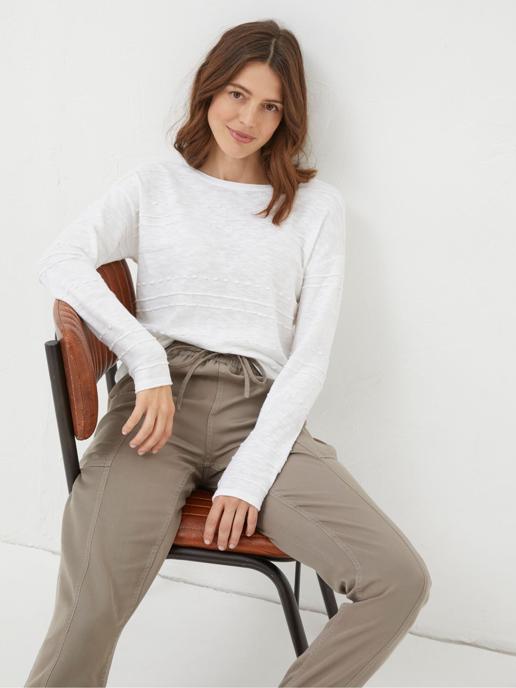 Isabelle White Cotton Linen Jumper - Image 4 of 5