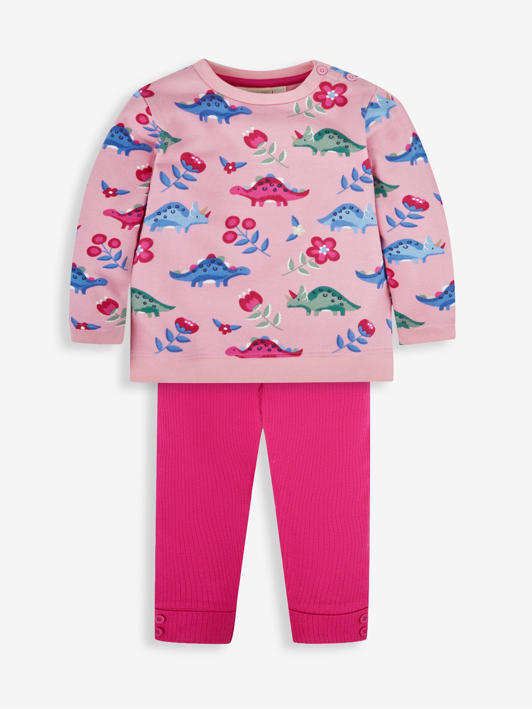 Pink Girls' Dino Sweatshirt & Leggings Set - Image 3 of 6
