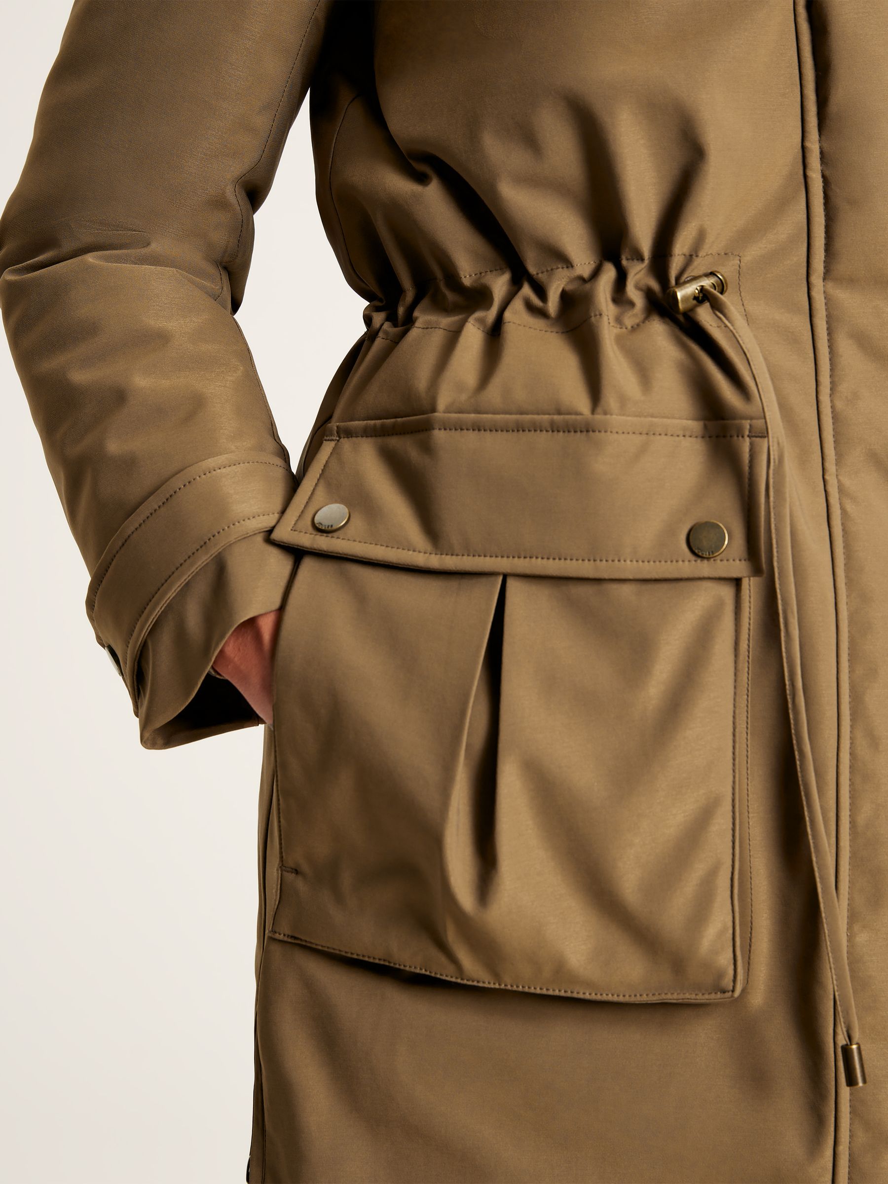 Wilcote Tan Brown Waterproof Padded Raincoat - Image 7 of 11