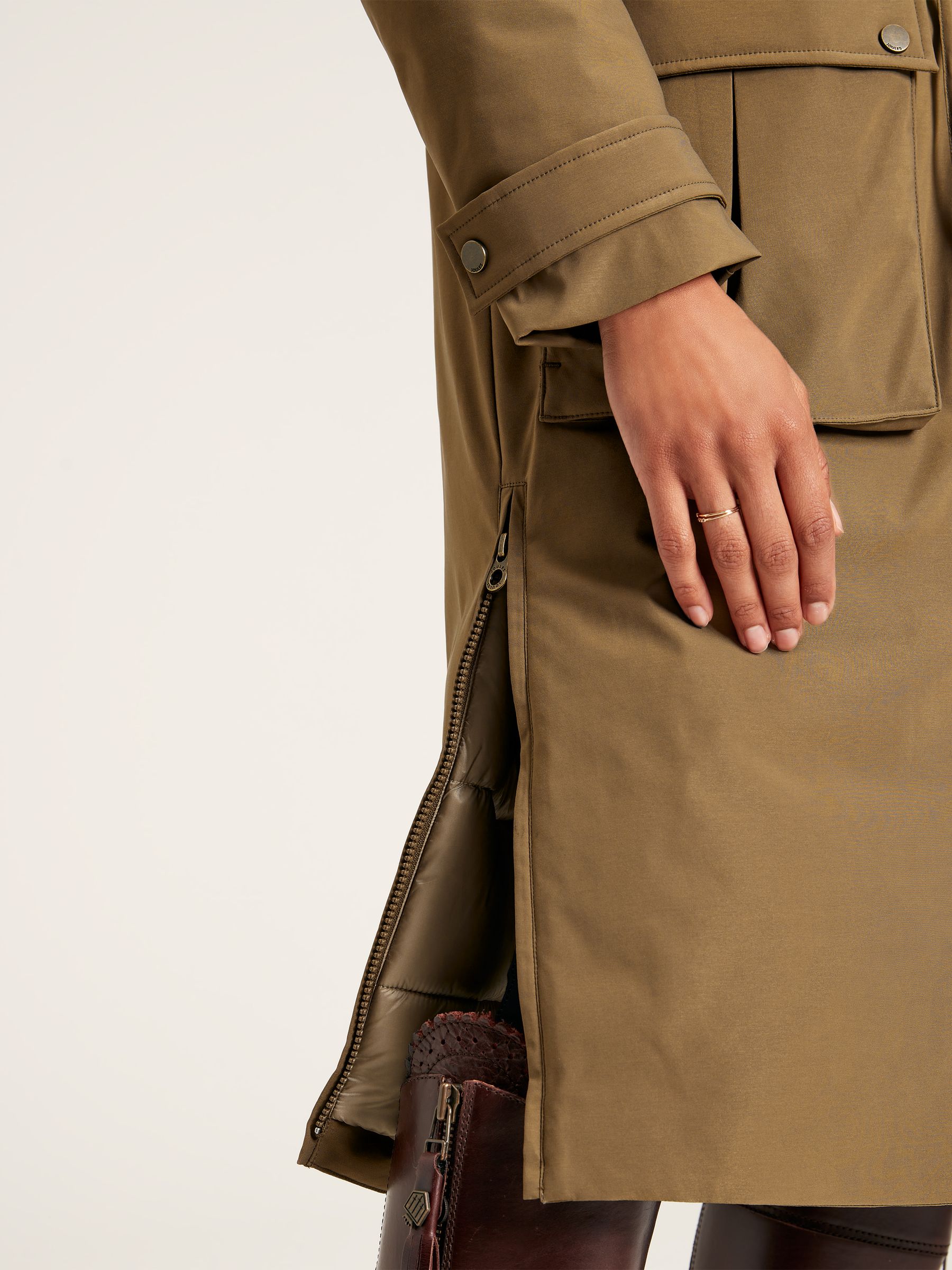 Wilcote Tan Brown Waterproof Padded Raincoat - Image 9 of 11