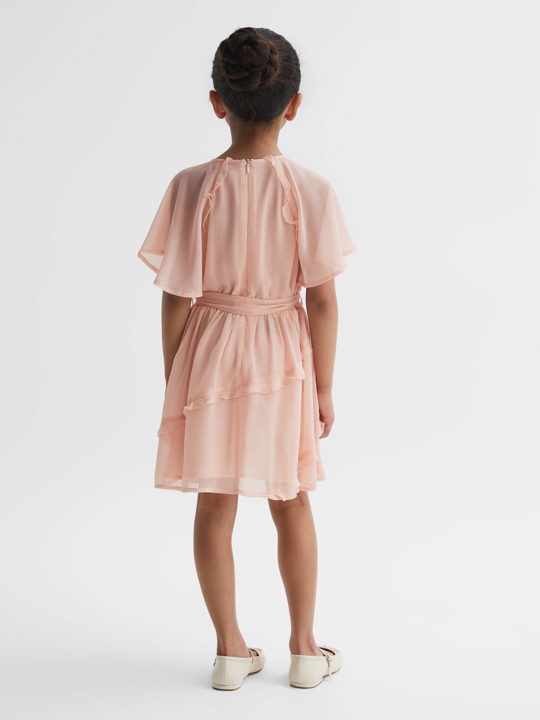 Belted Frill Dress in Pink - Image 5 of 6