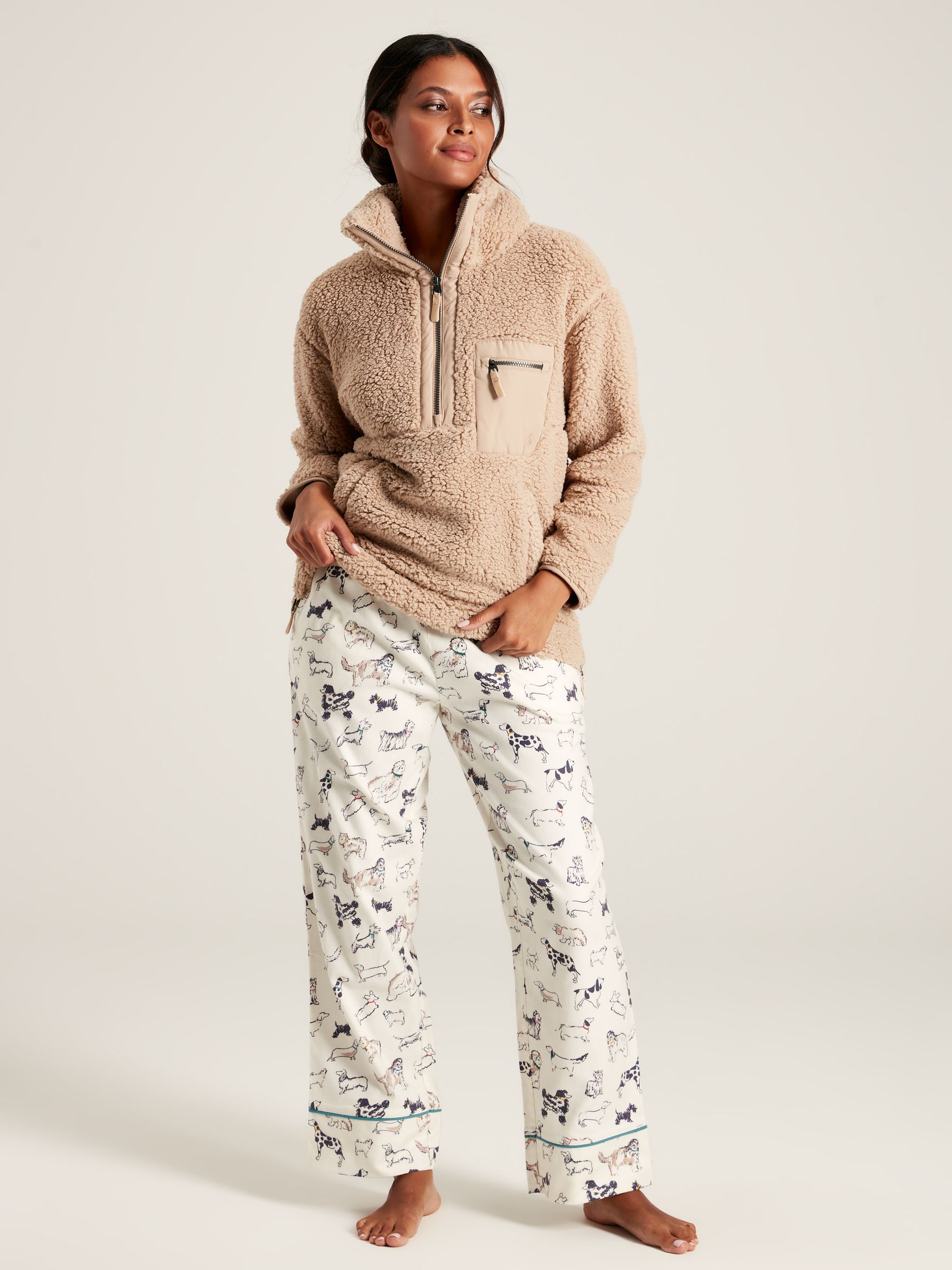 Stella Cream Dog Print Cotton Pyjama Bottoms - Image 3 of 6