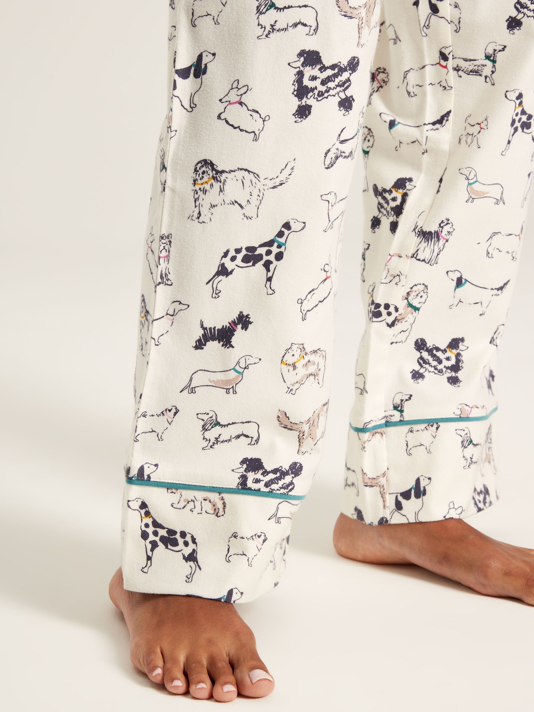 Stella Cream Dog Print Cotton Pyjama Bottoms - Image 5 of 6