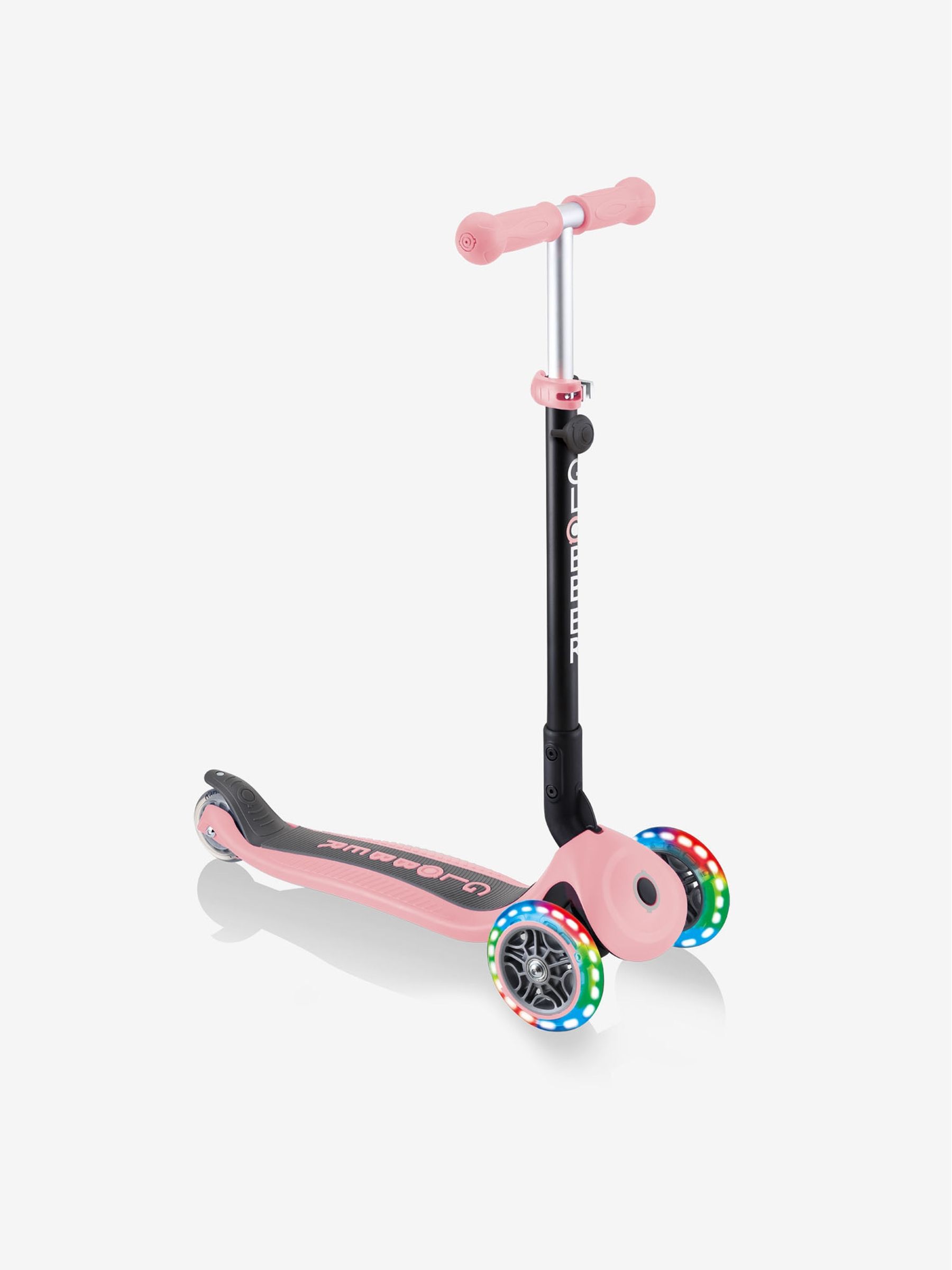 Pastel Pink Globber Go.Up Foldable Lights Scooter | JoJo Maman Bébé