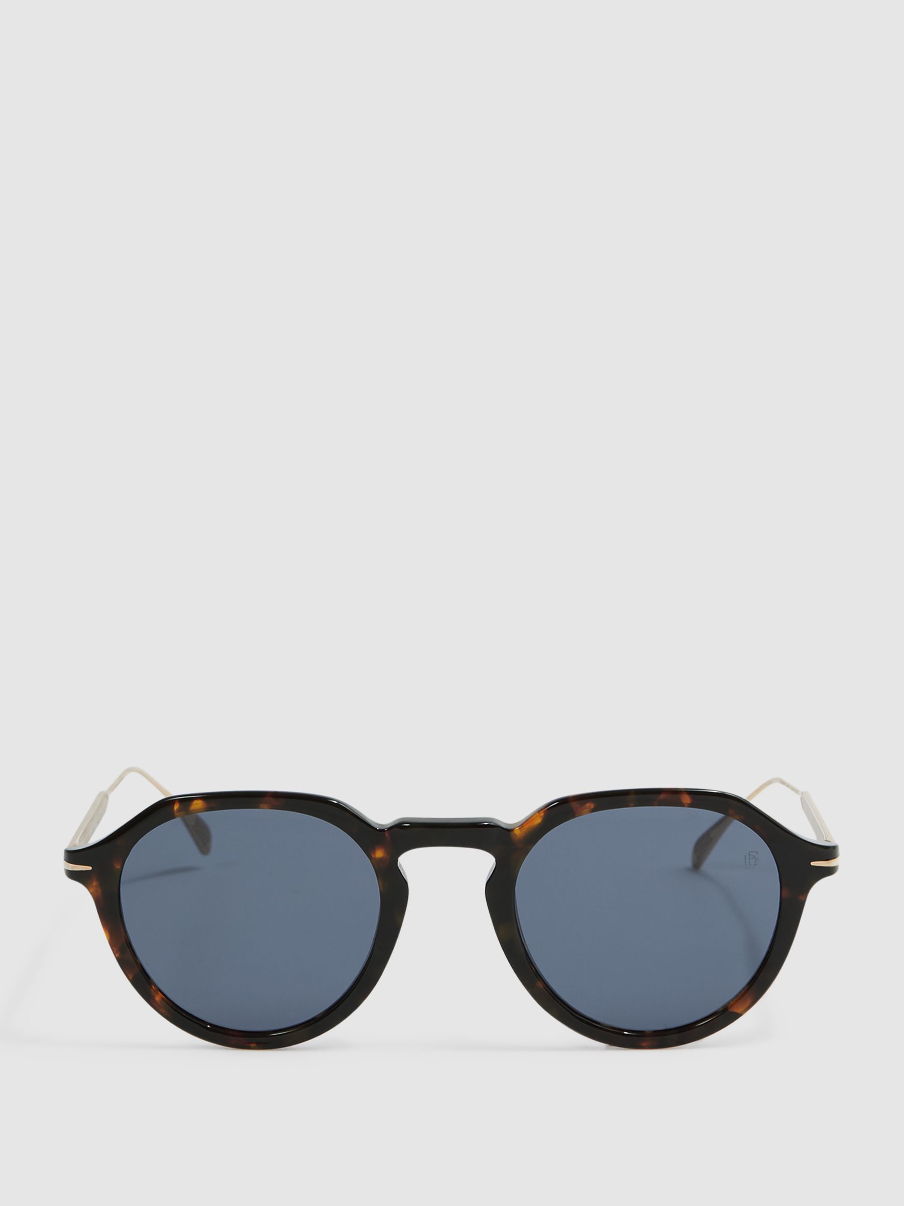 Eyewear by David Beckham Rounded Sunglasses in Tortoise - Image 1 of 1