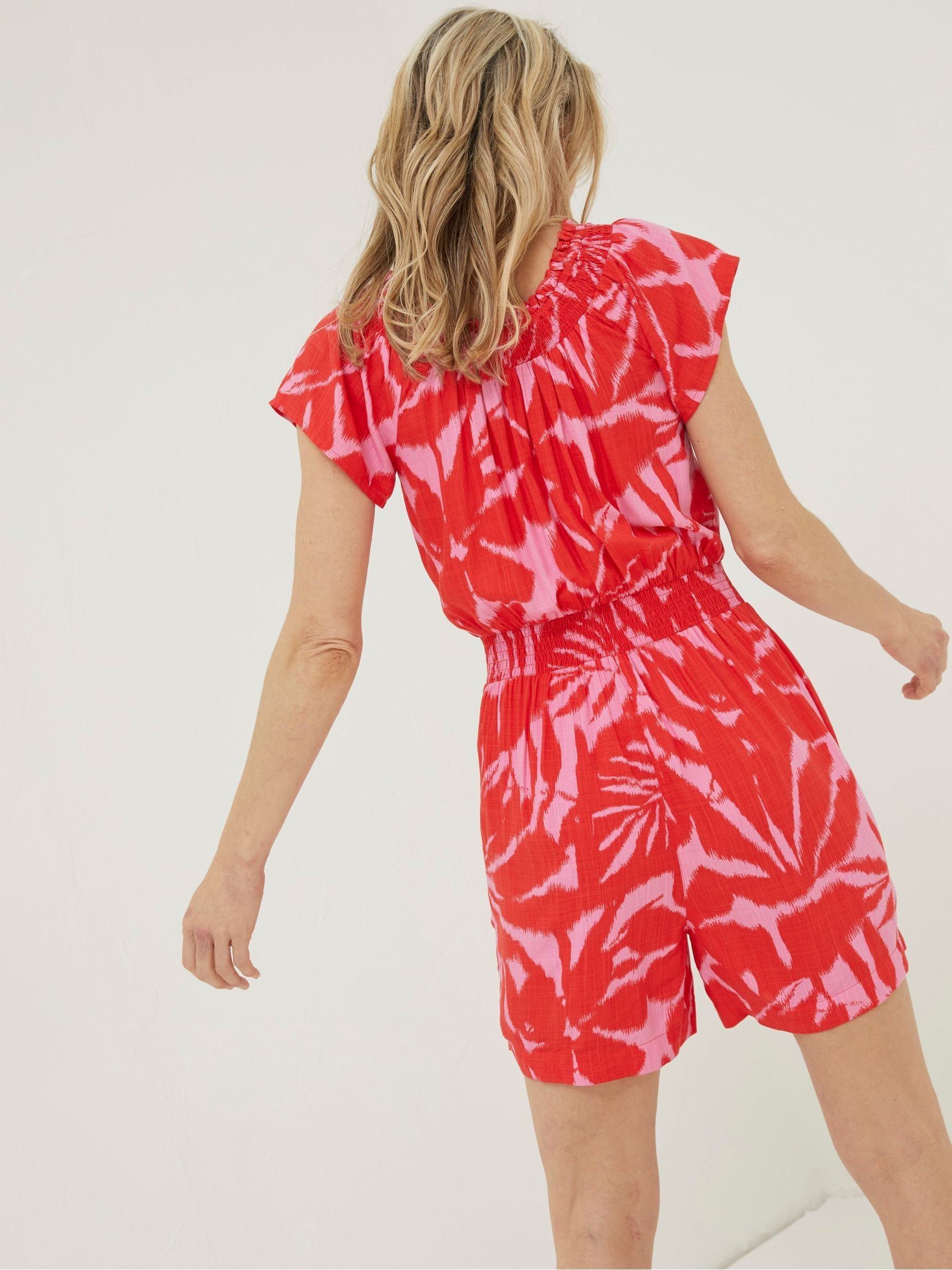 Red Palmer Leaves Playsuit - Image 2 of 7