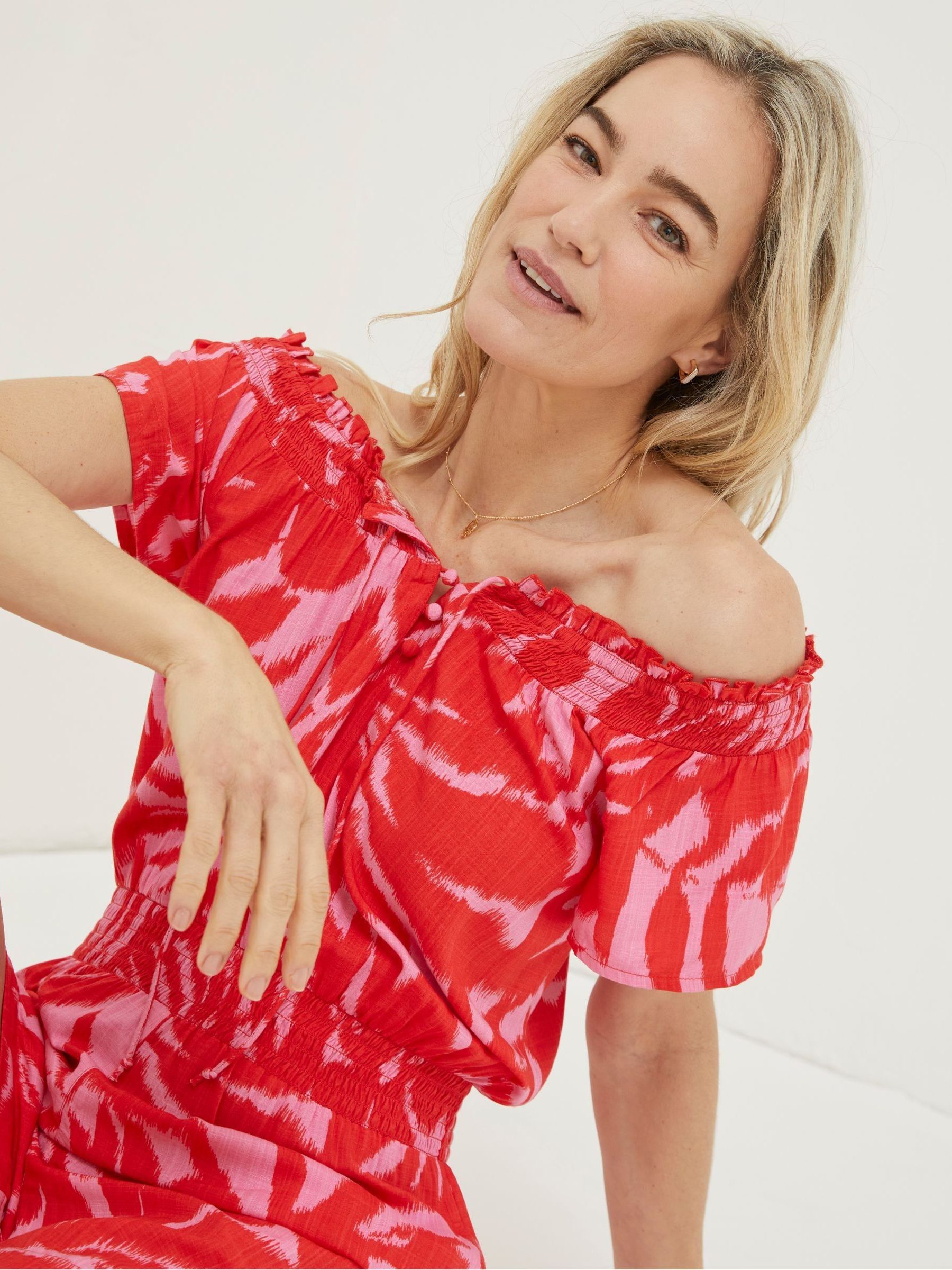 Red Palmer Leaves Playsuit - Image 4 of 7