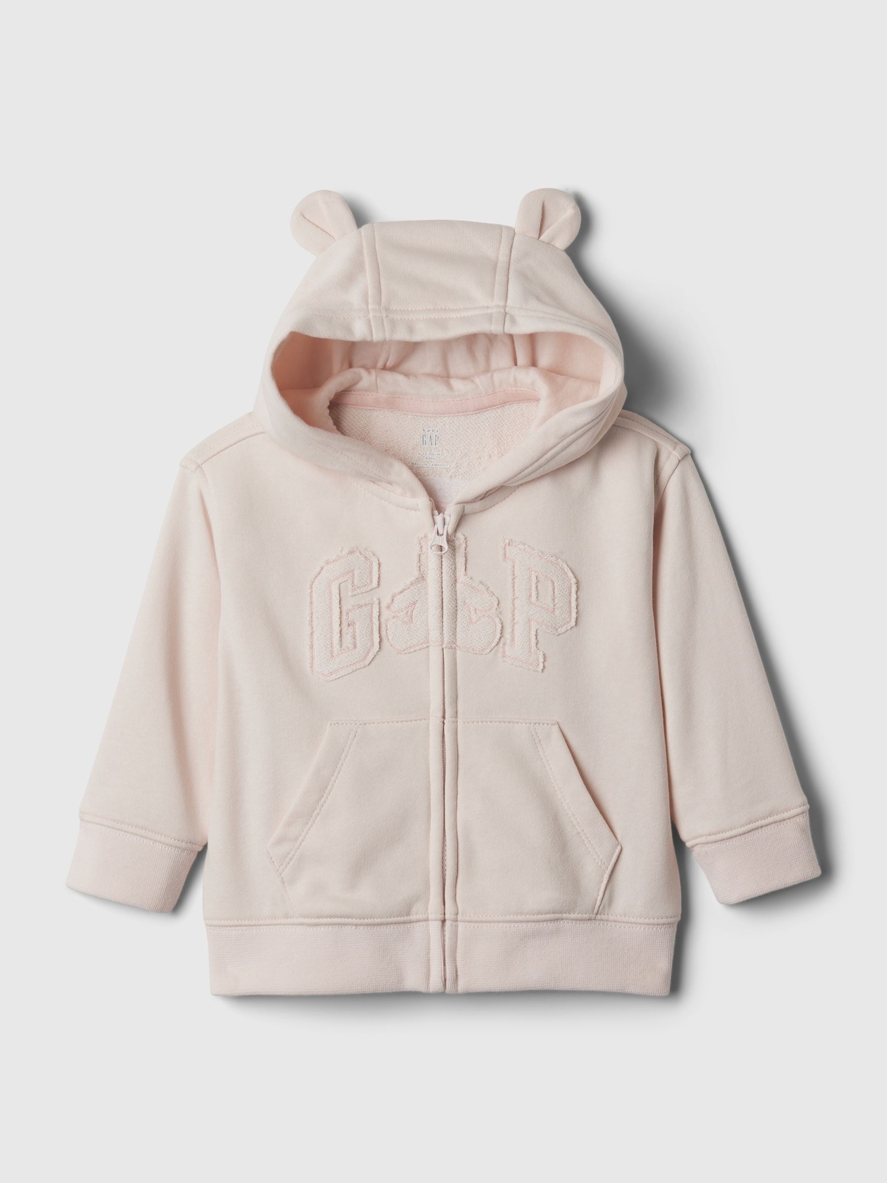 Pink Brannan Bear Logo Zip Up Hoodie (Newborn-24mths) - Image 1 of 1
