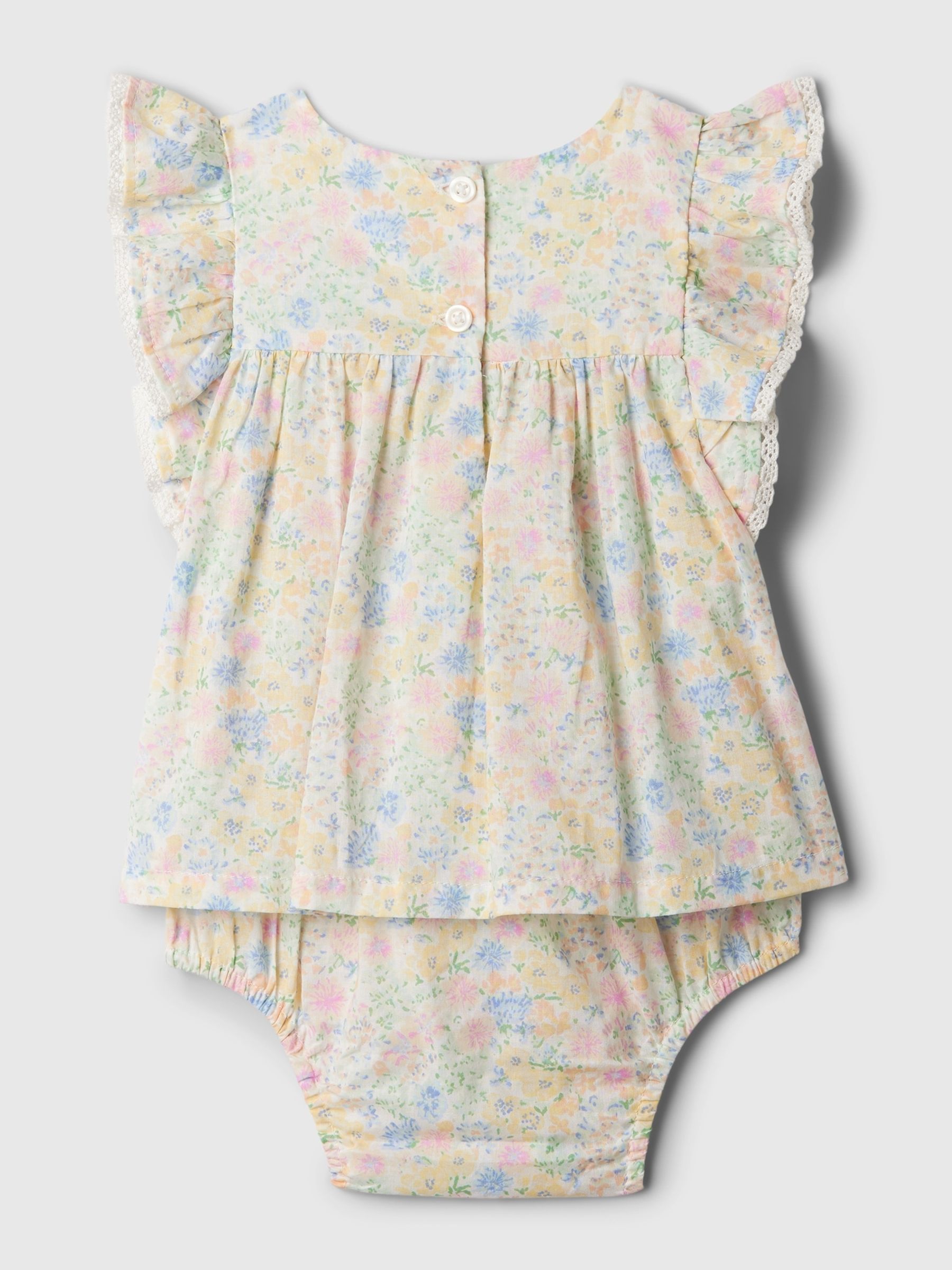 Yellow Print Bubble Flutter Sleeve Dress (Newborn-24mths) - Image 2 of 2