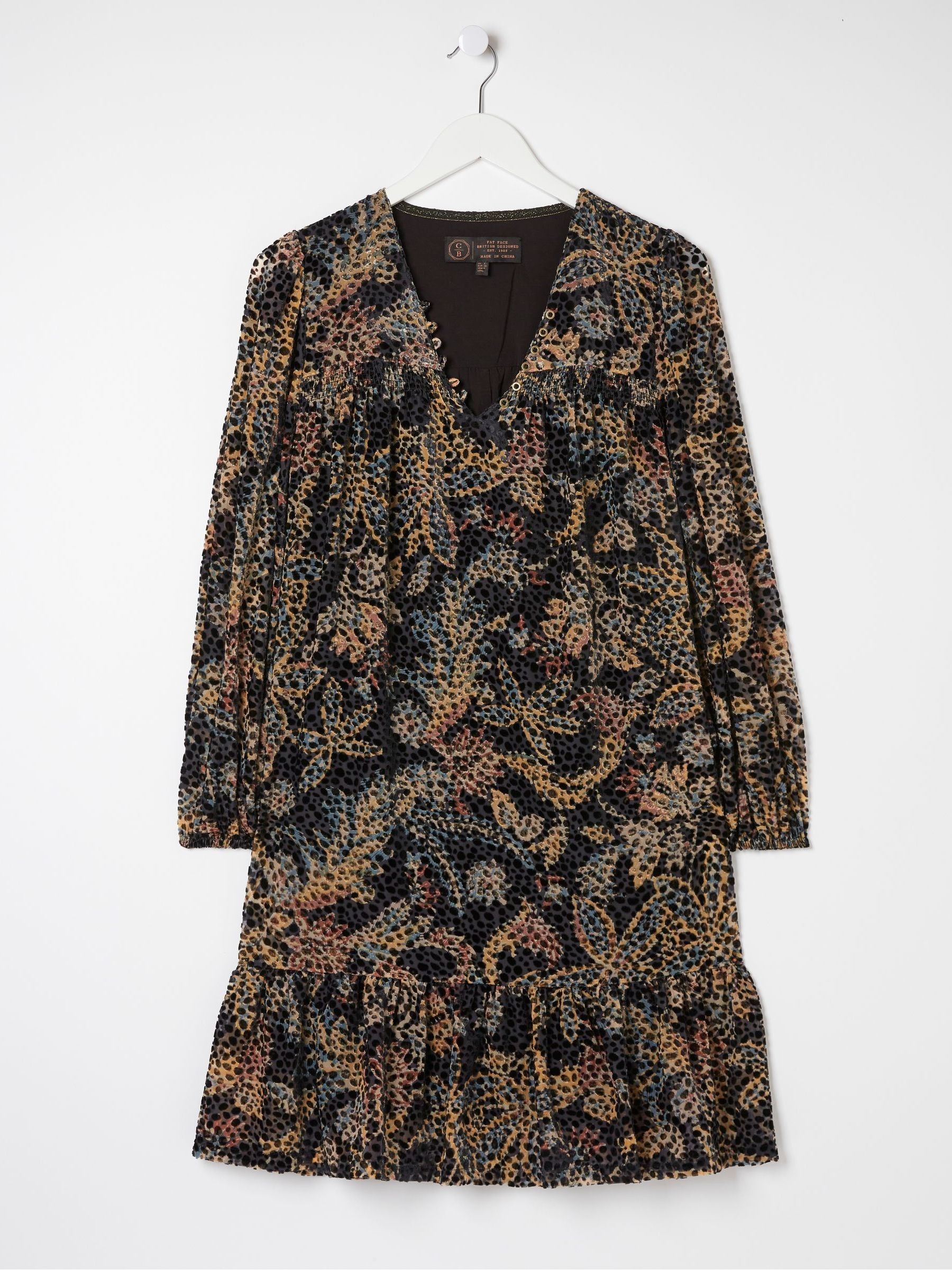 Black Poplar Floral Devore Swing Dress - Image 7 of 7