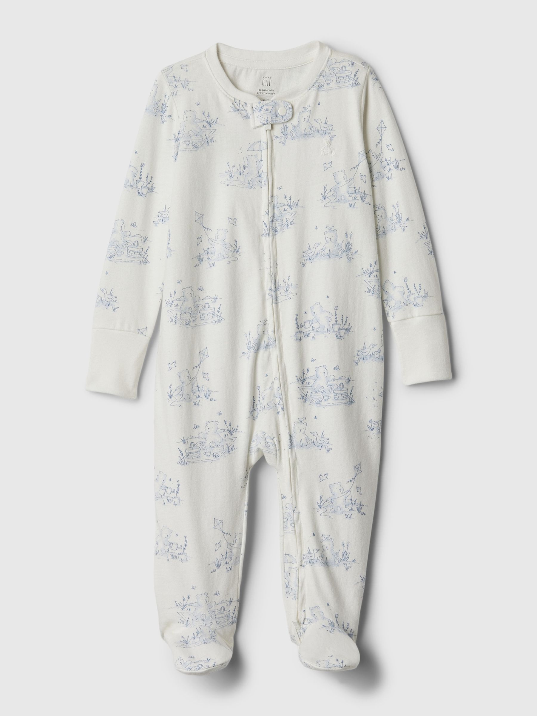 White/Blue First Favourites Graphic Sleepsuit (Newborn-9mths) - Image 1 of 3
