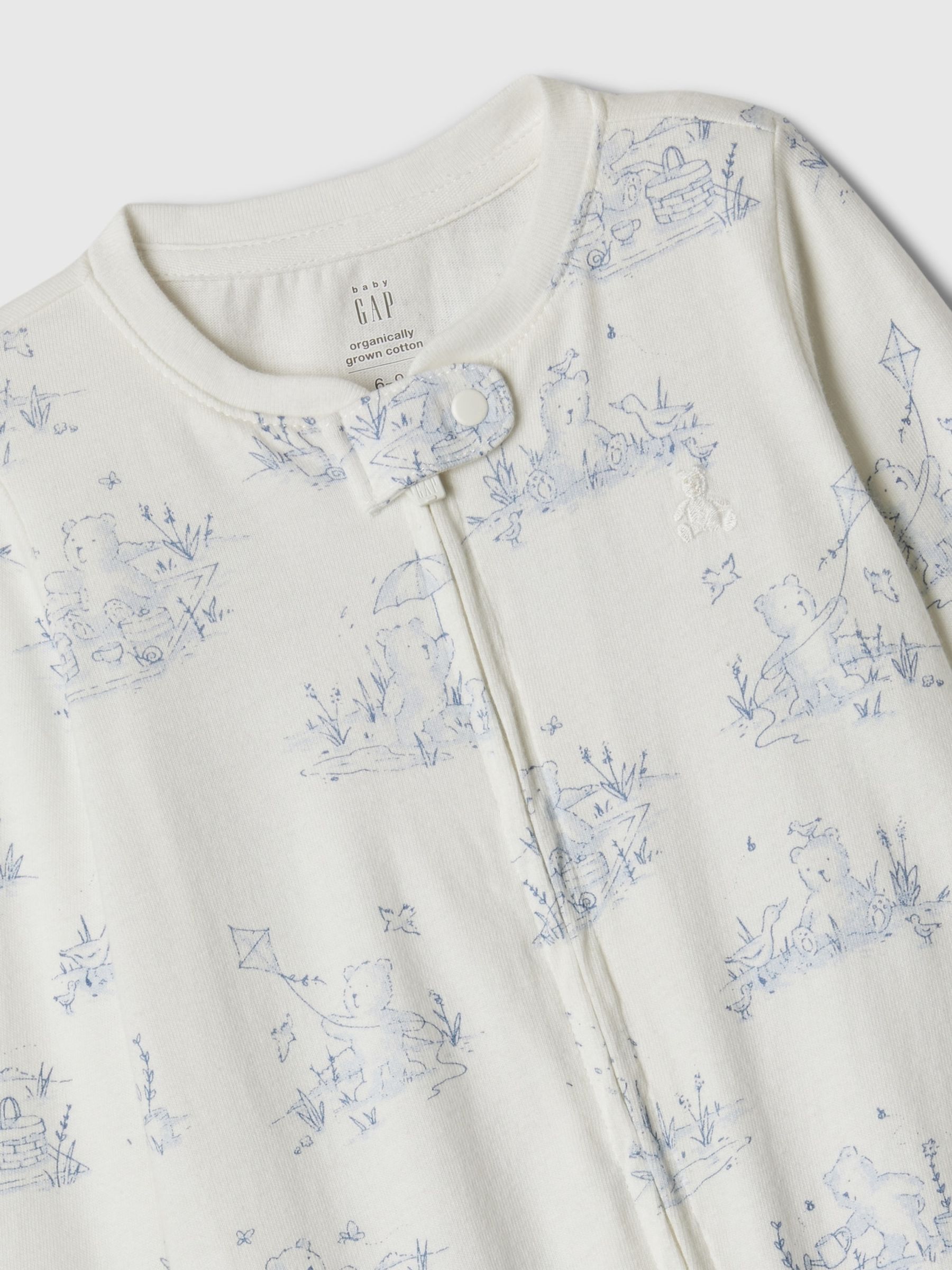 White/Blue First Favourites Graphic Sleepsuit (Newborn-9mths) - Image 3 of 3
