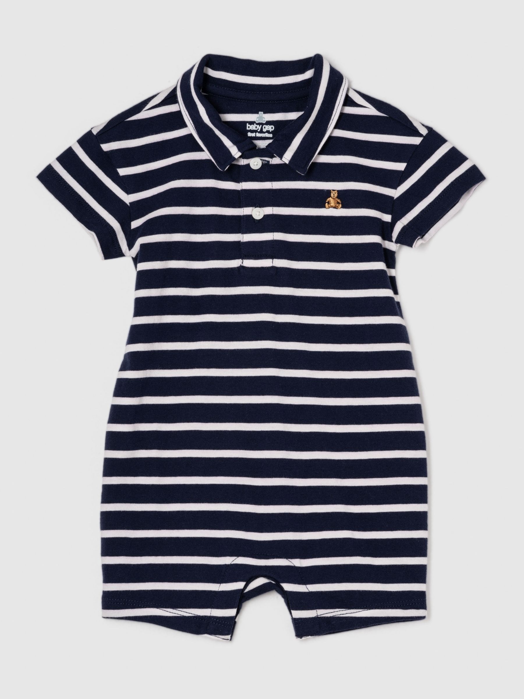 Navy Blue Brannan Bear Baby Polo Rompersuit (Newborn-24mths) - Image 1 of 1