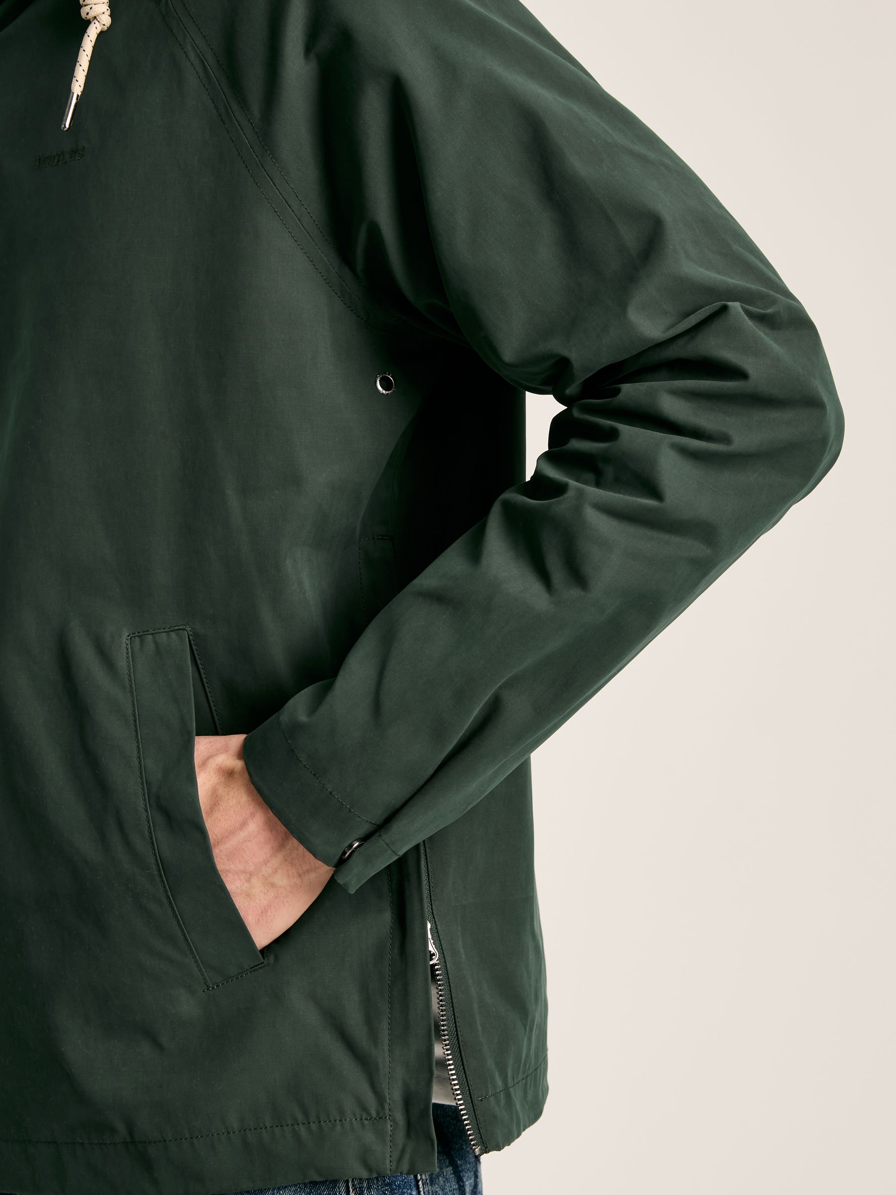 Wilton Green Pullover Dry Wax Jacket With Hood - Image 6 of 7