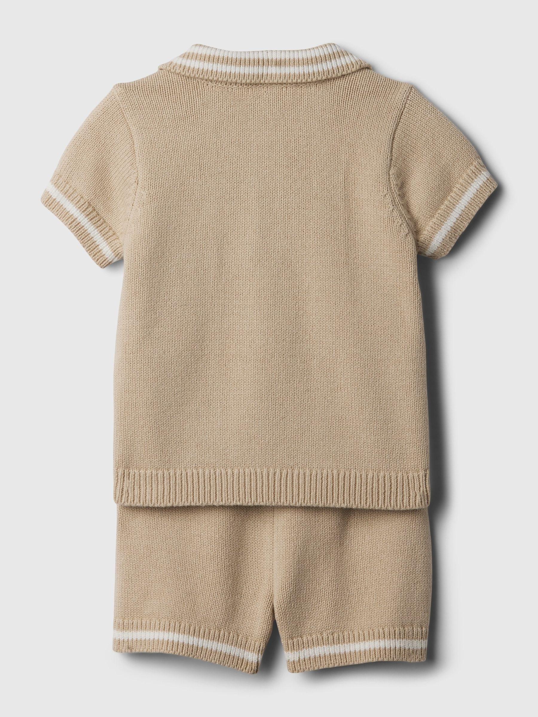 Brown Knit Baby Sweater and Shorts Set (Newborn-24mths) - Image 2 of 2
