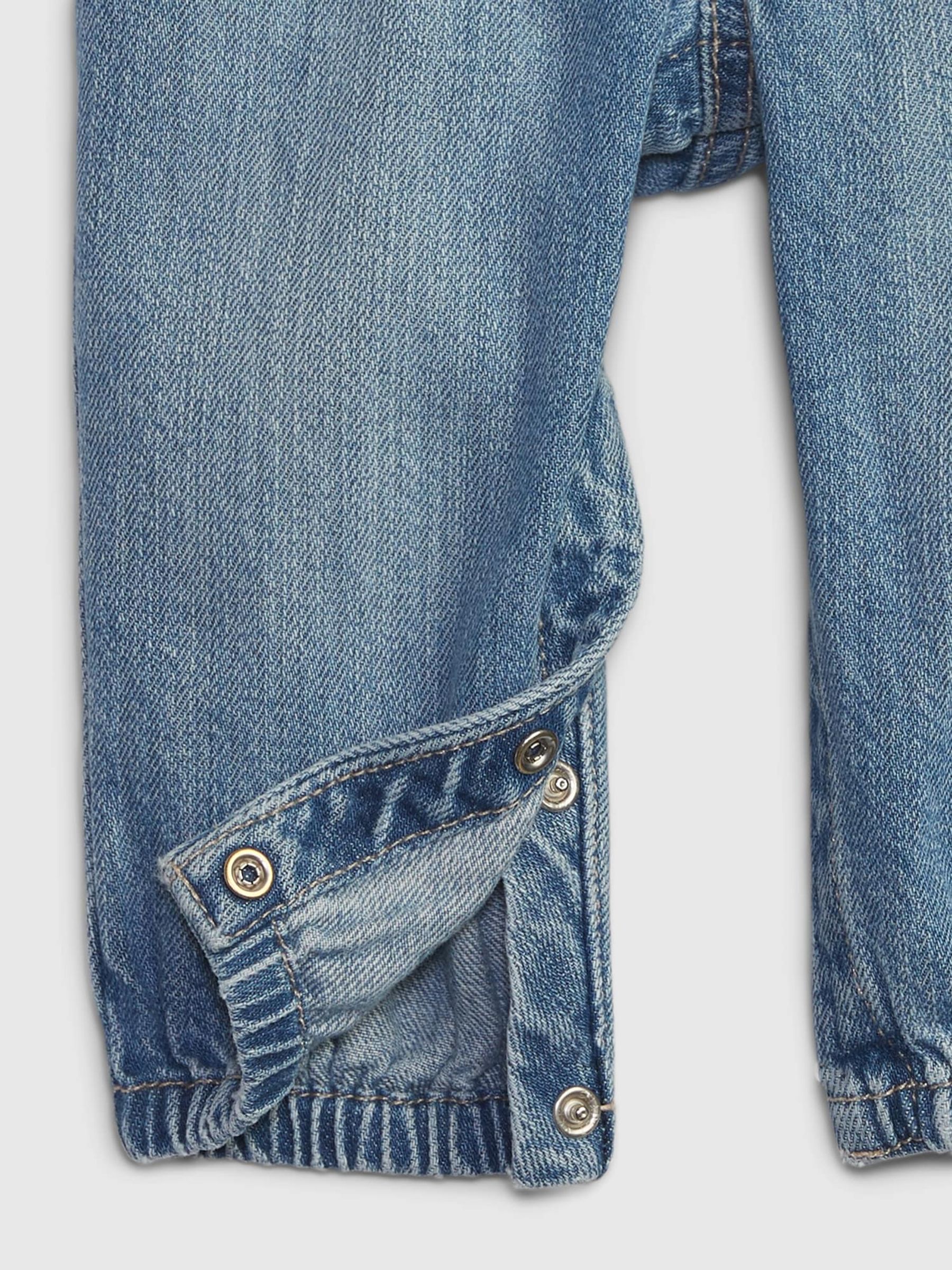 Blue Pull On Bubble Jeans (Newborn-24mths) - Image 3 of 4