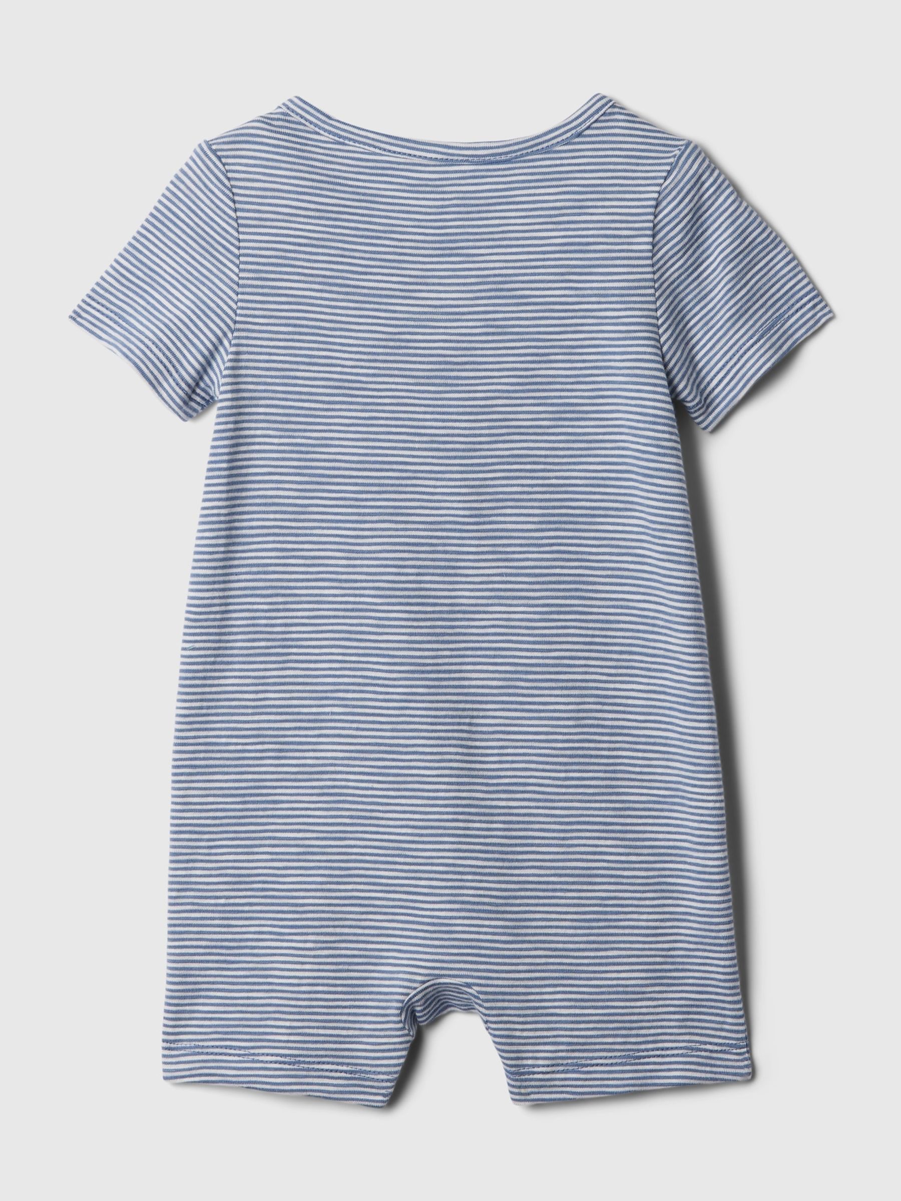 Blue Brannan Bear Pocket Short Sleeve Romper (Newborn-24mths) - Image 2 of 2
