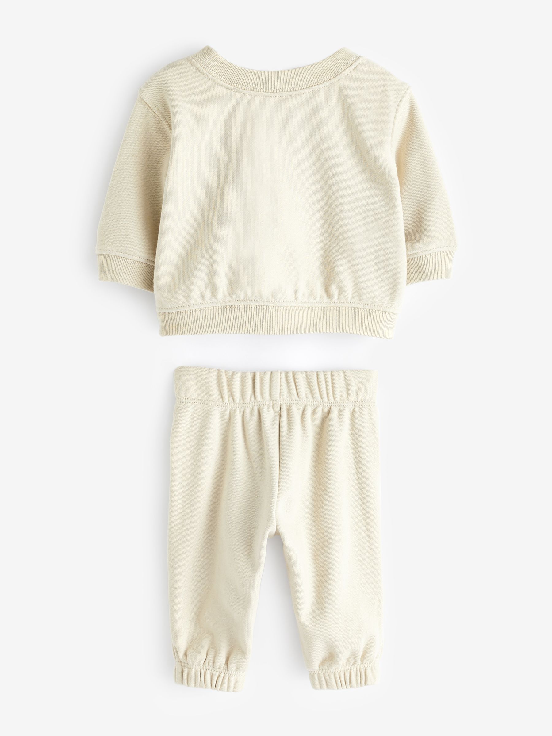 Beige Cotton Brannan Bear Crew Neck Baby Sweater and Jogger Set (Newborn-24mths) - Image 2 of 3