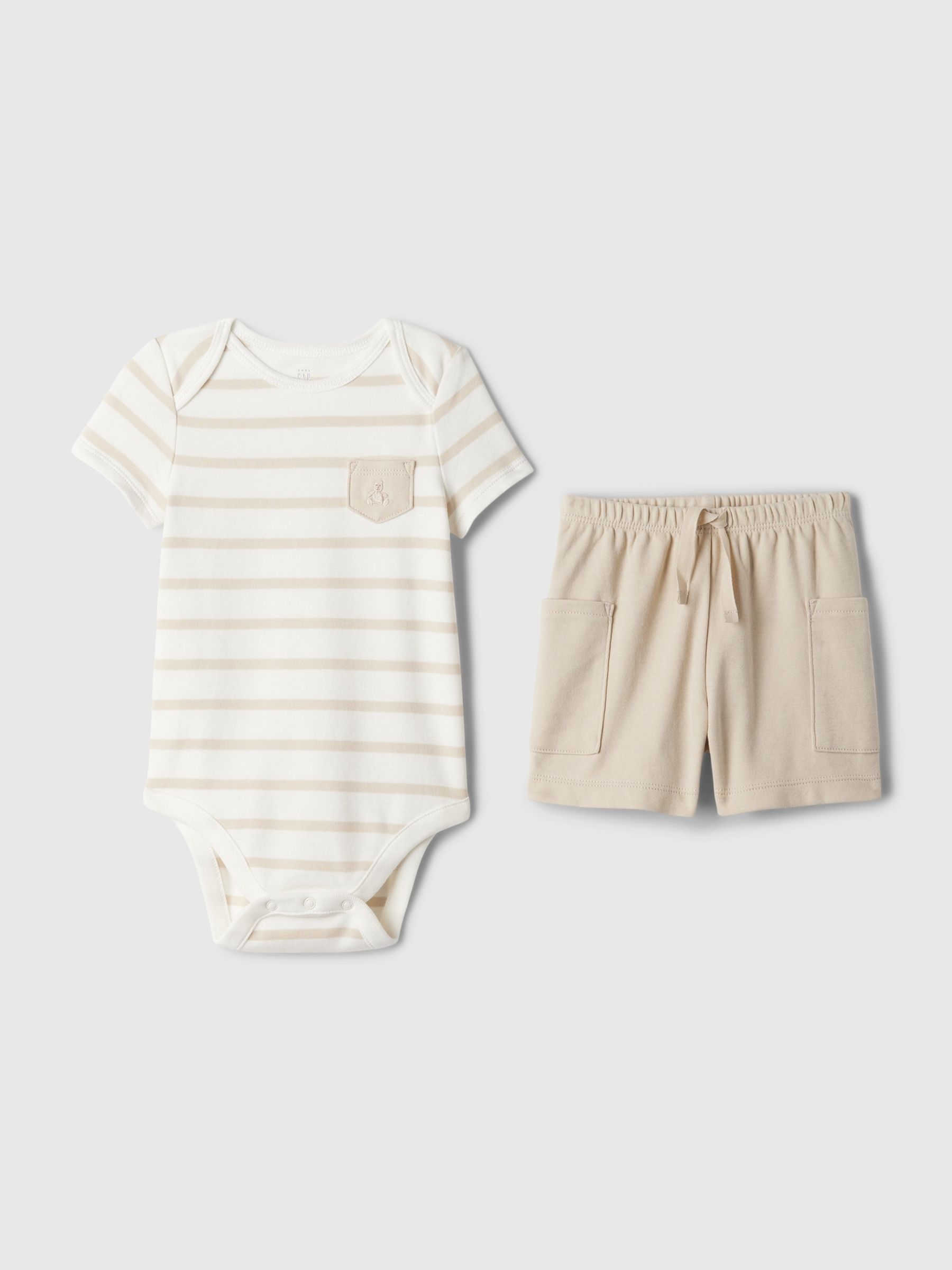 Beige Brannan Bear Baby Top and Shorts Set (Newborn-24mths) - Image 1 of 4