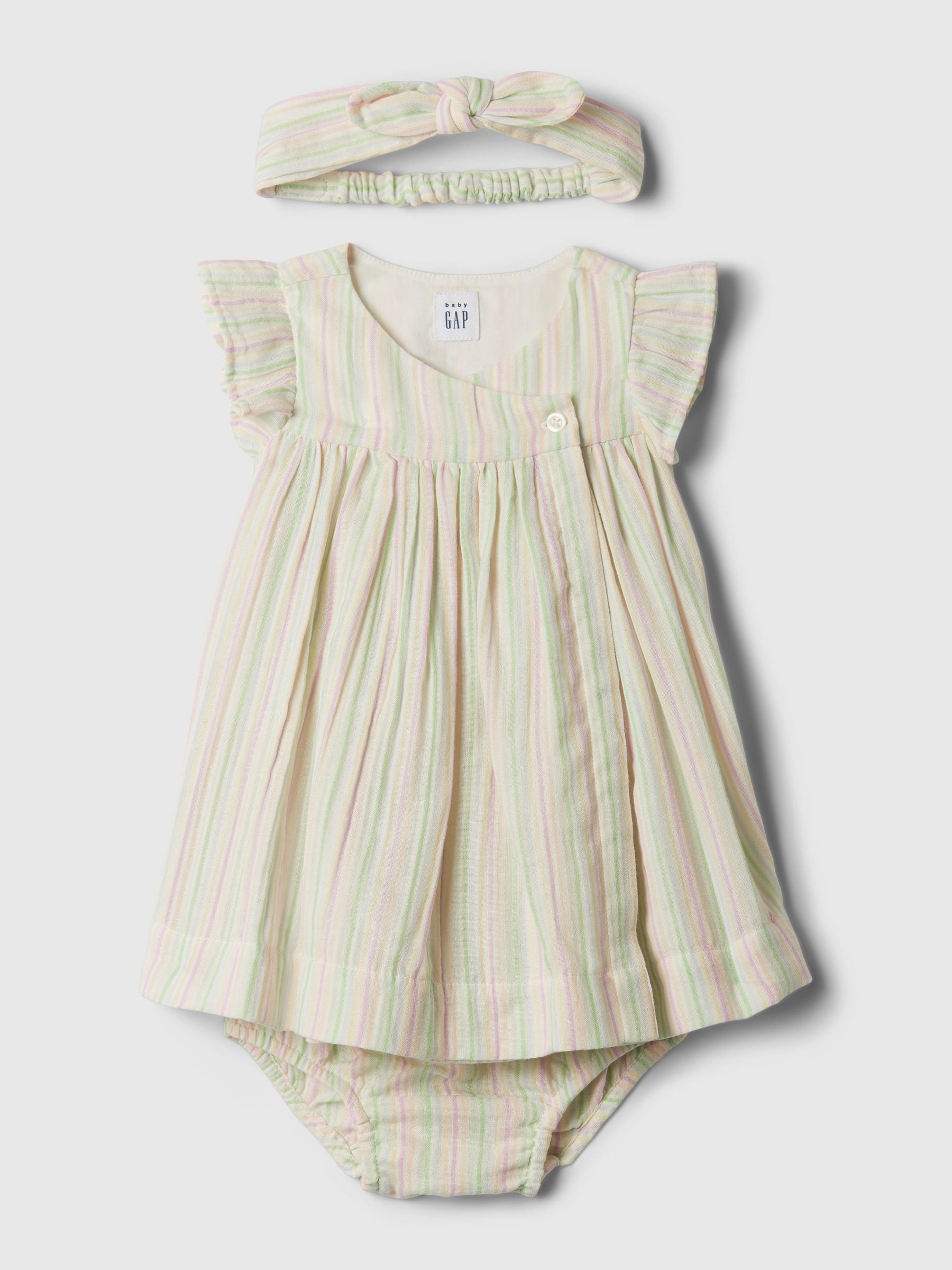 Neutral Stripe Cotton Baby Outfit Set (Newborn-24mths) - Image 1 of 1