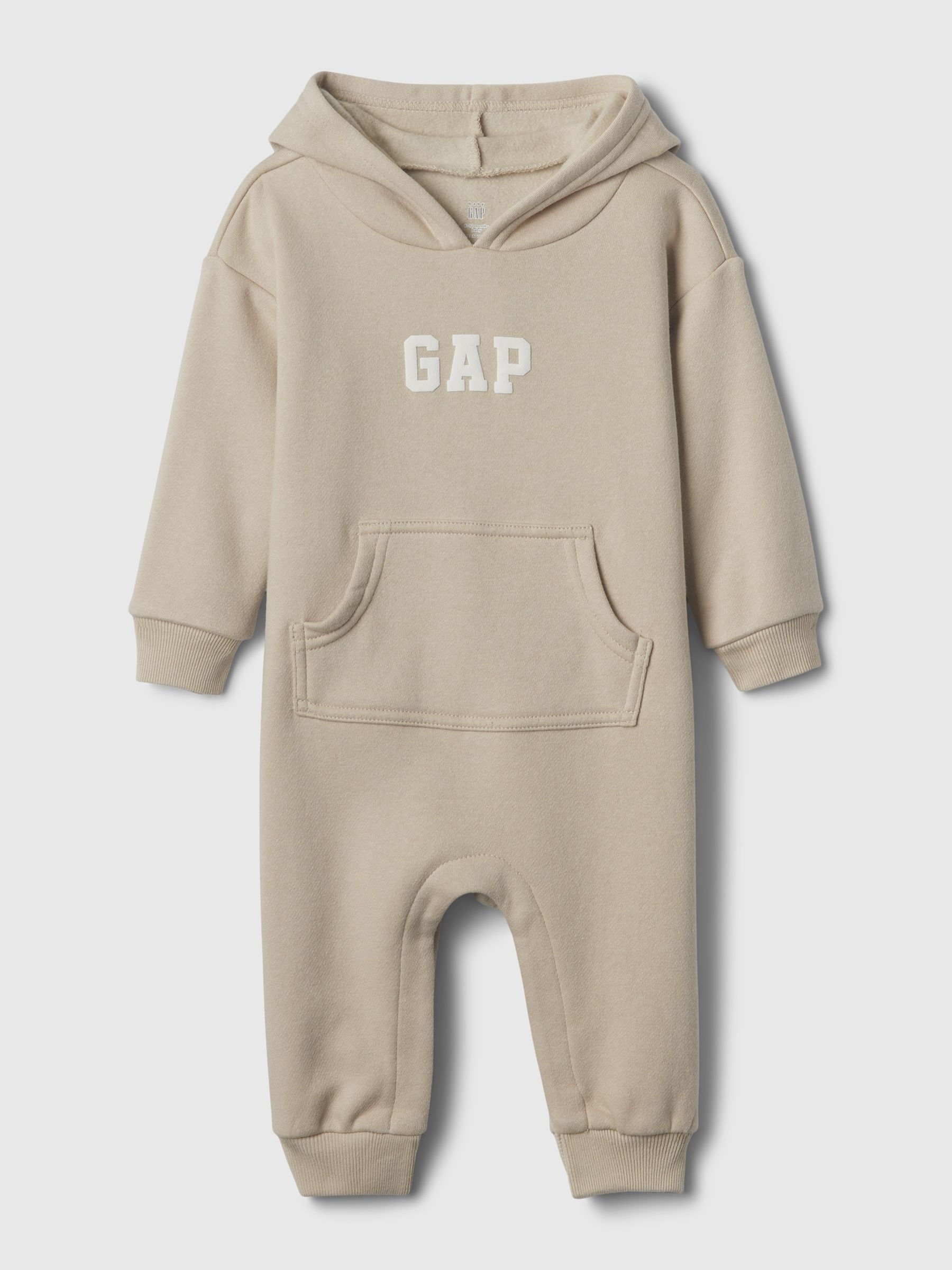 Beige Logo Footless One Piece (Newborn-24mths) - Image 1 of 2
