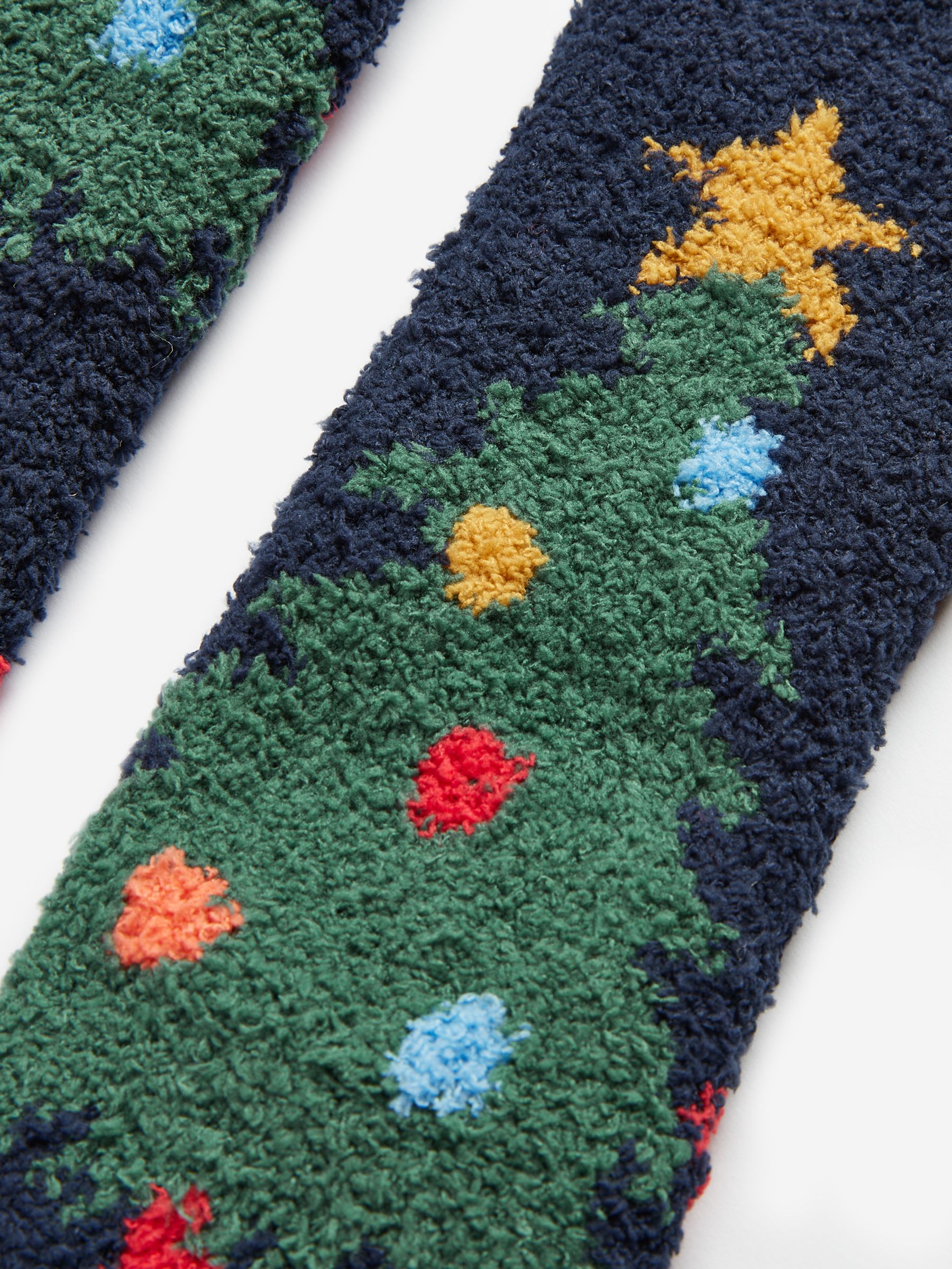 Festive Navy Blue Fluffy Socks - Image 3 of 3