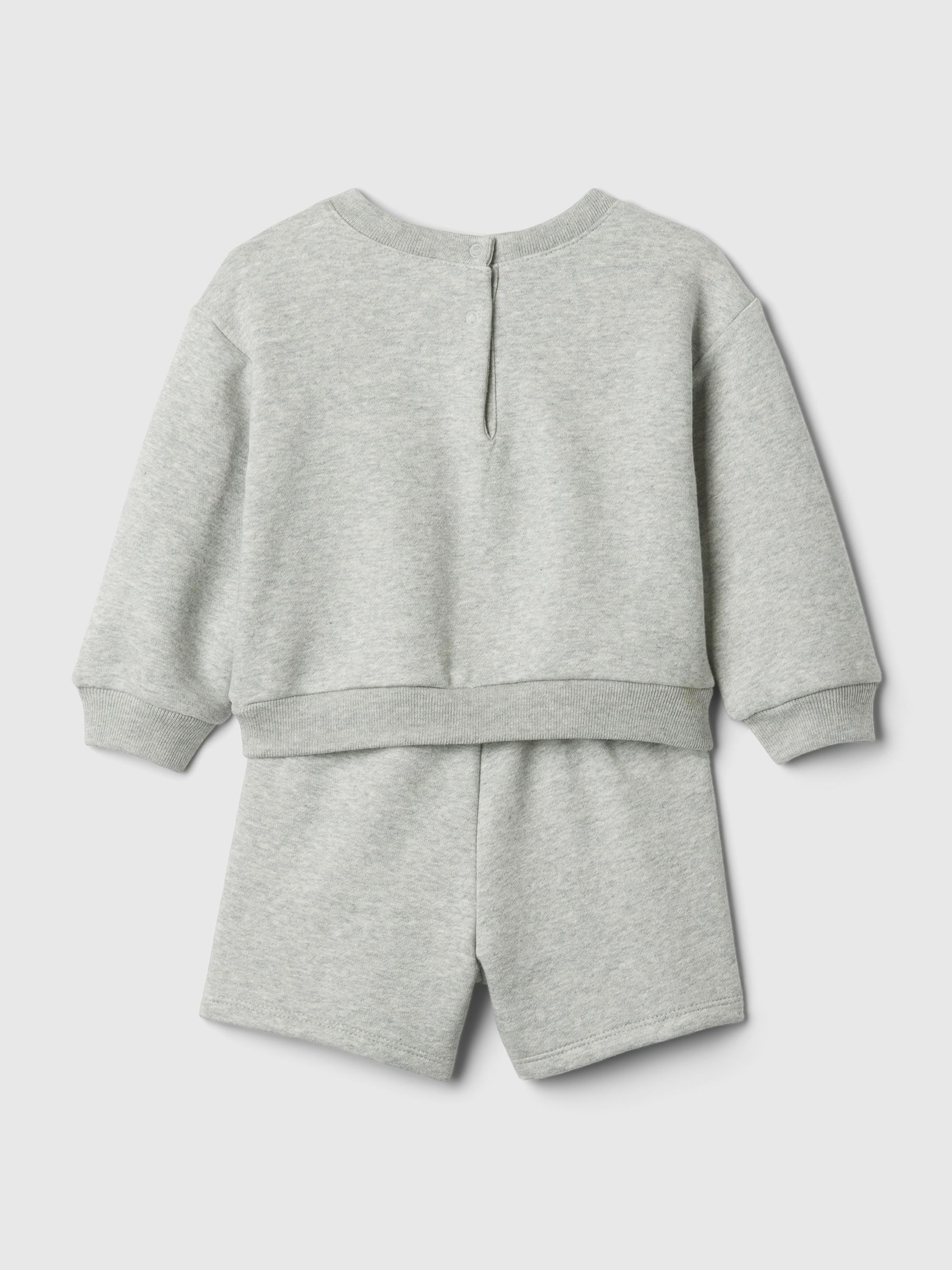 Grey Graphic Baby Sweatshirt and Shorts Set (Newborn-24mths) - Image 2 of 2