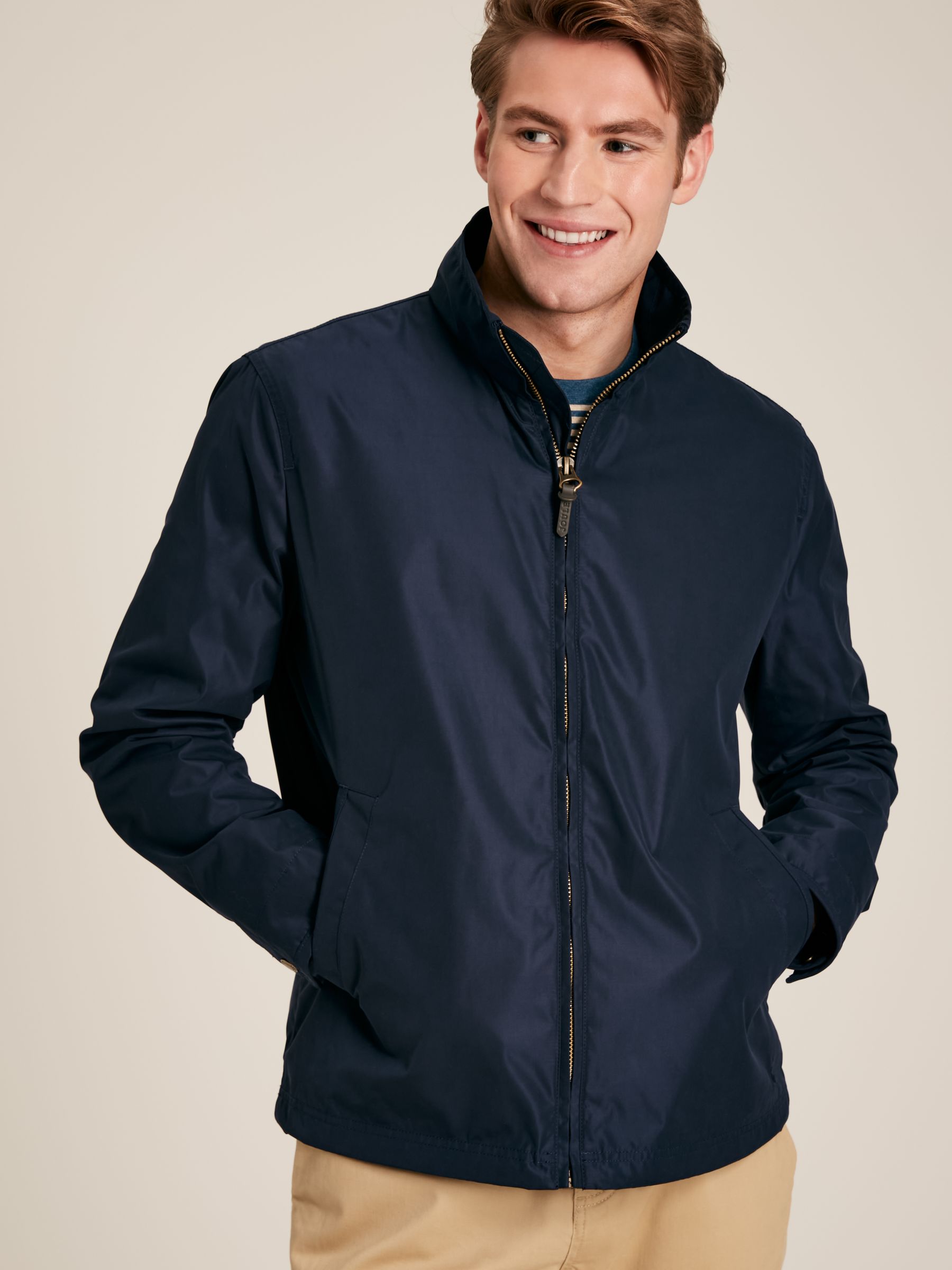 Hillway Navy Blue Collared Harrington Jacket - Image 1 of 7