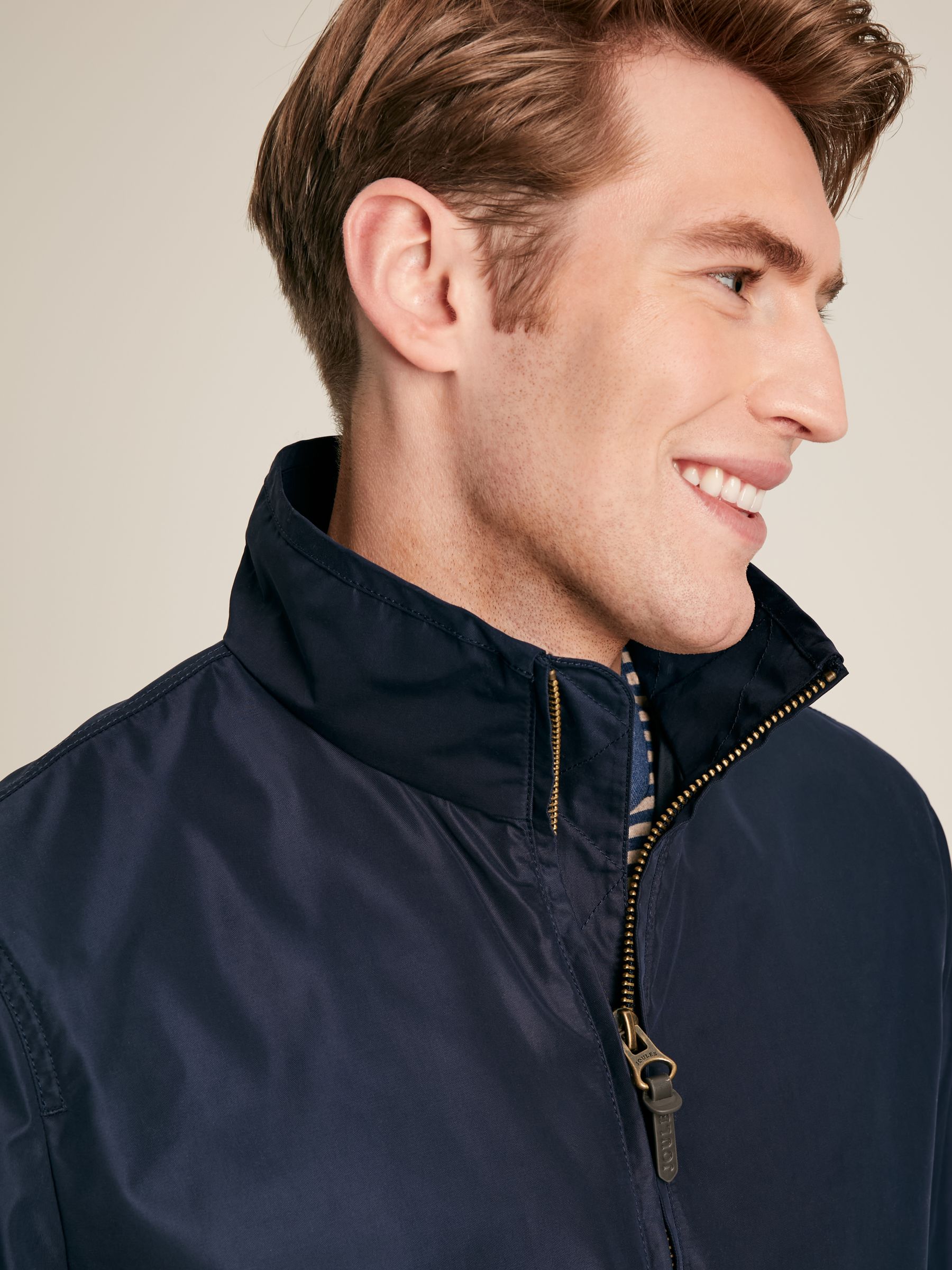 Hillway Navy Blue Collared Harrington Jacket - Image 4 of 7