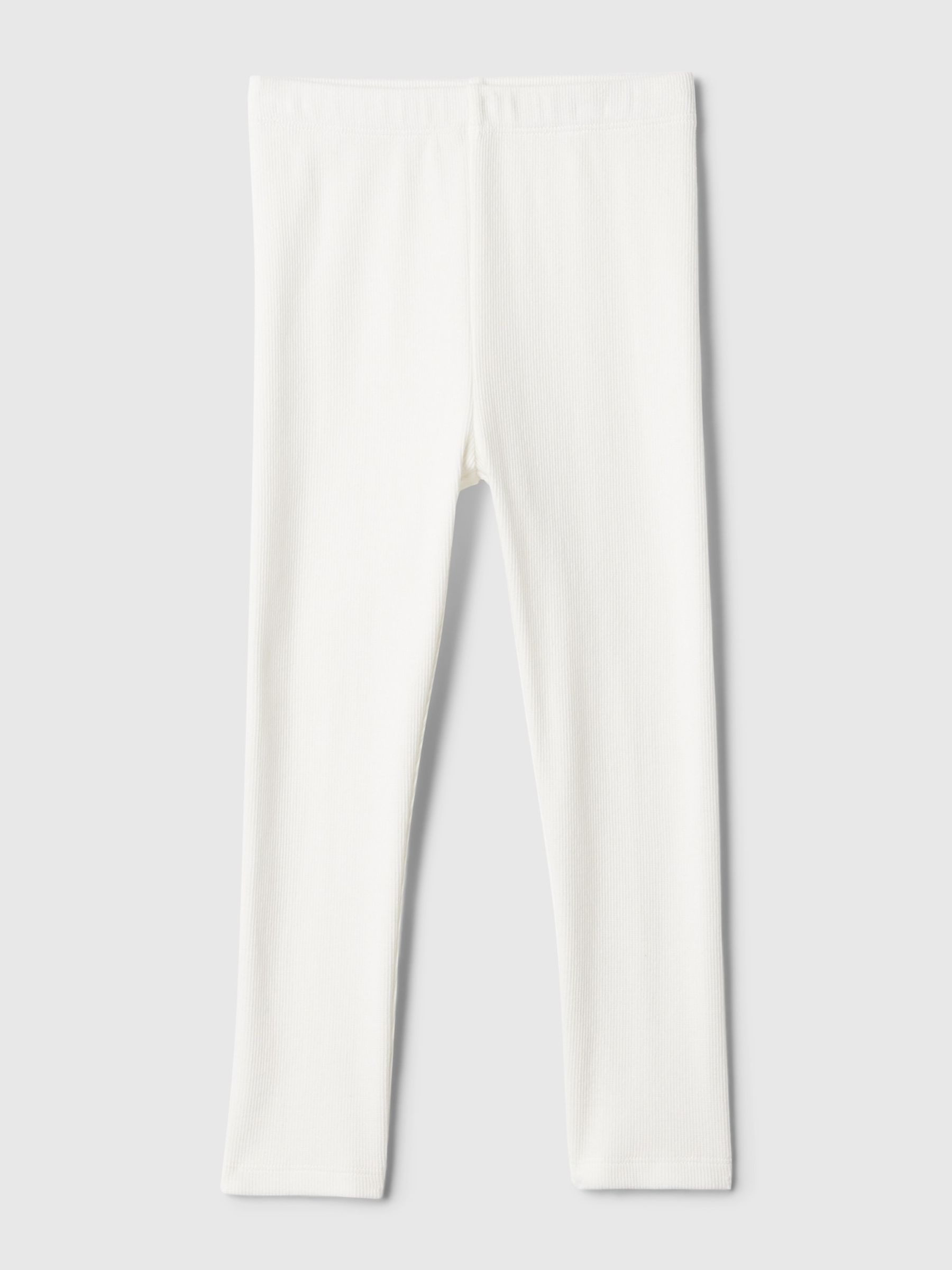 White Pull On Ribbed Knit Leggings (Newborn-5yrs) - Image 1 of 1