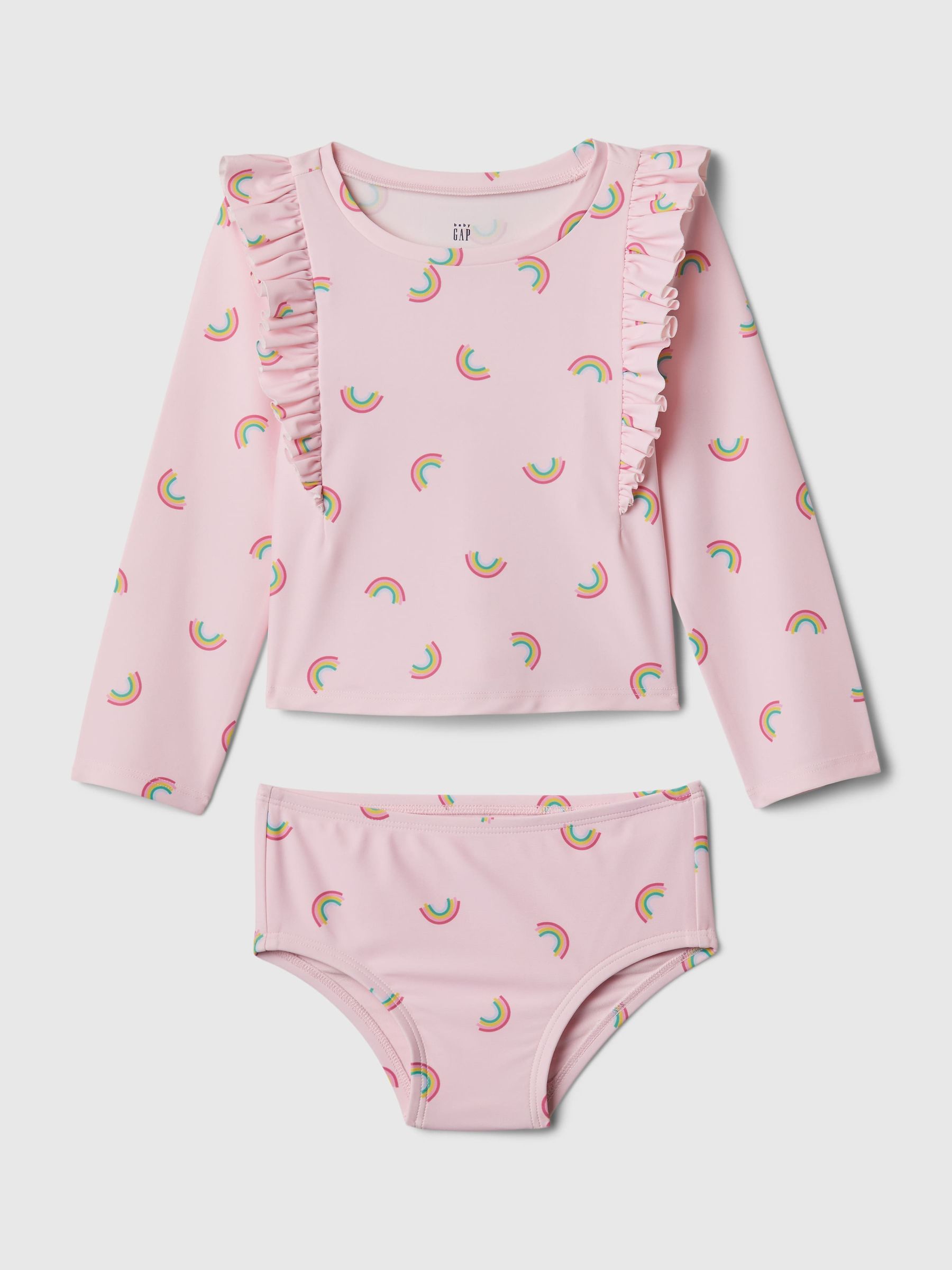Pink Rainbow Rashguard and Bikini Bottom Baby Set (Newborn-5yrs) - Image 1 of 2