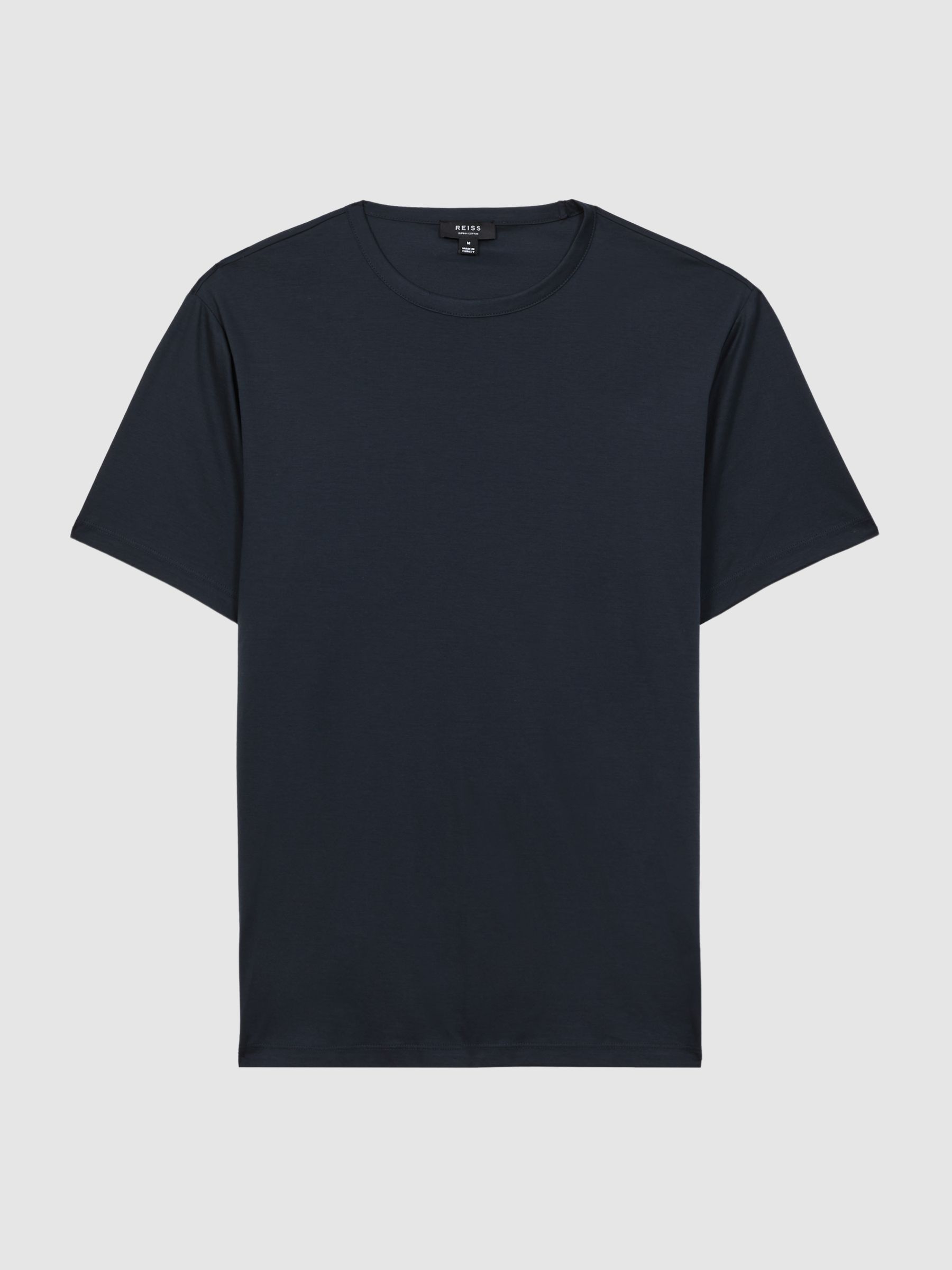 Cotton Crew Neck T-Shirt in Navy - Image 2 of 5