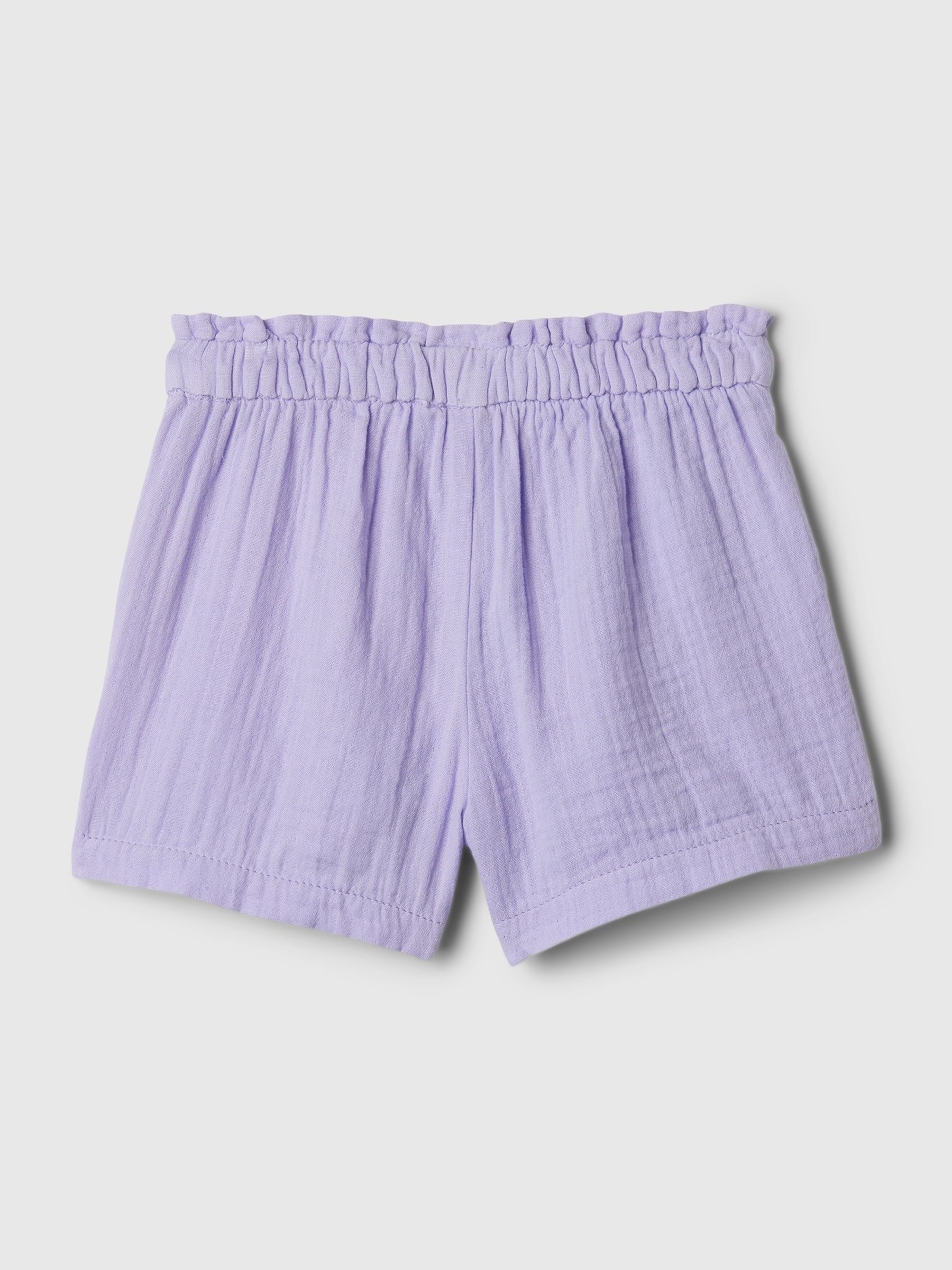 Purple Crinkle Cotton Pull On Shorts (12mths-5yrs) - Image 2 of 2