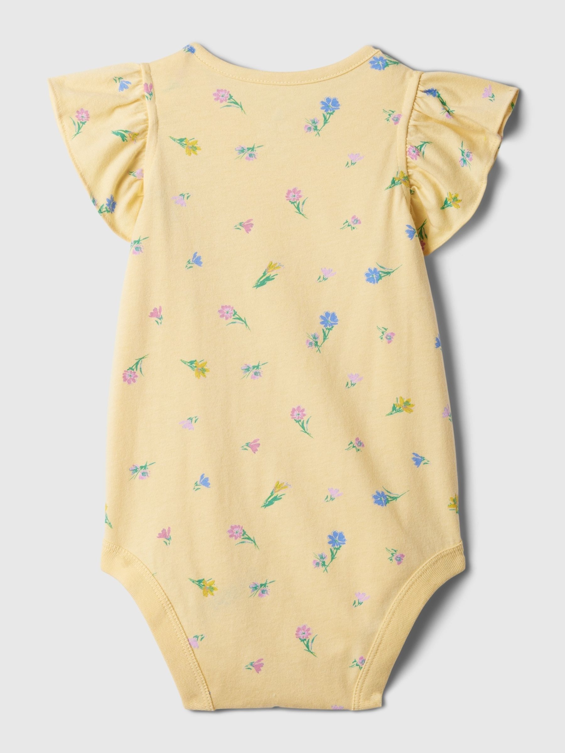 Yellow Floral Ruffle Sleeve Bodysuit (Newborn-5yrs) - Image 2 of 2