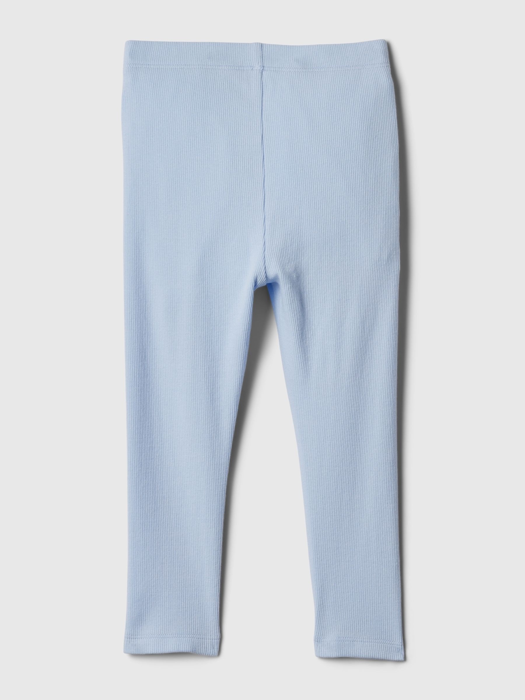 Blue Pull On Ribbed Knit Leggings (Newborn-5yrs) - Image 2 of 2