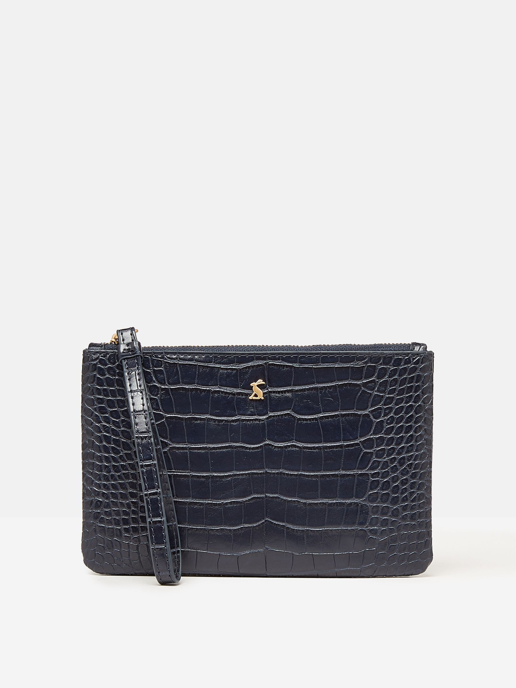 Eliza Navy Faux Leather Croc Effect Wrist Purse - Image 1 of 4